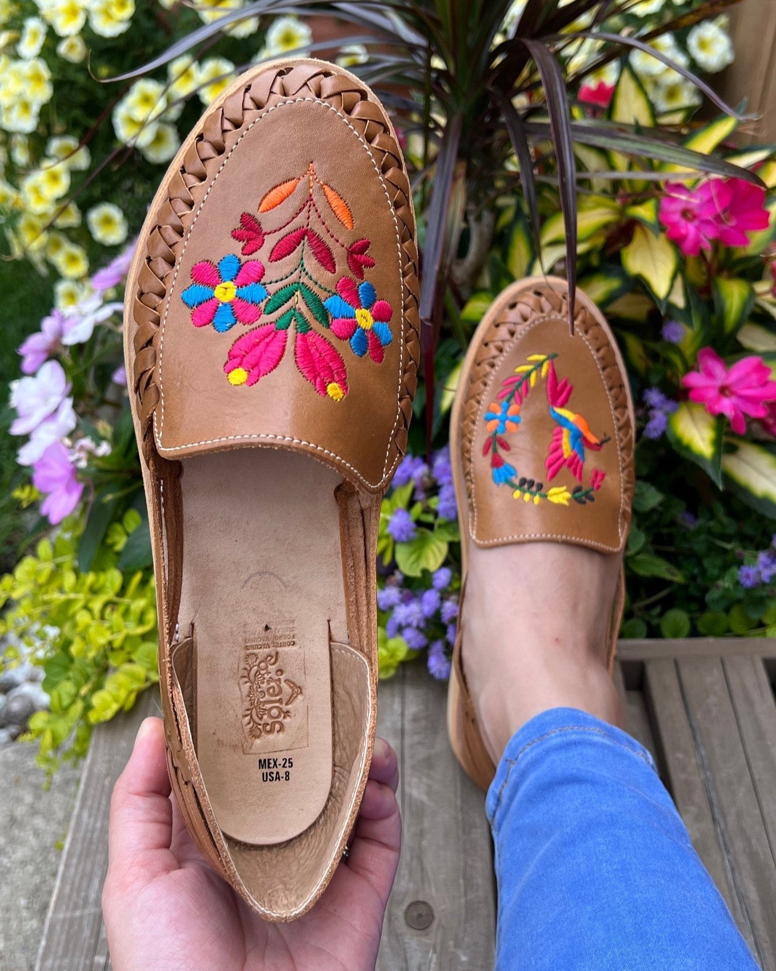 Mexican Artisanal Leather Shoes. Huarache Colibri. - Solei Store