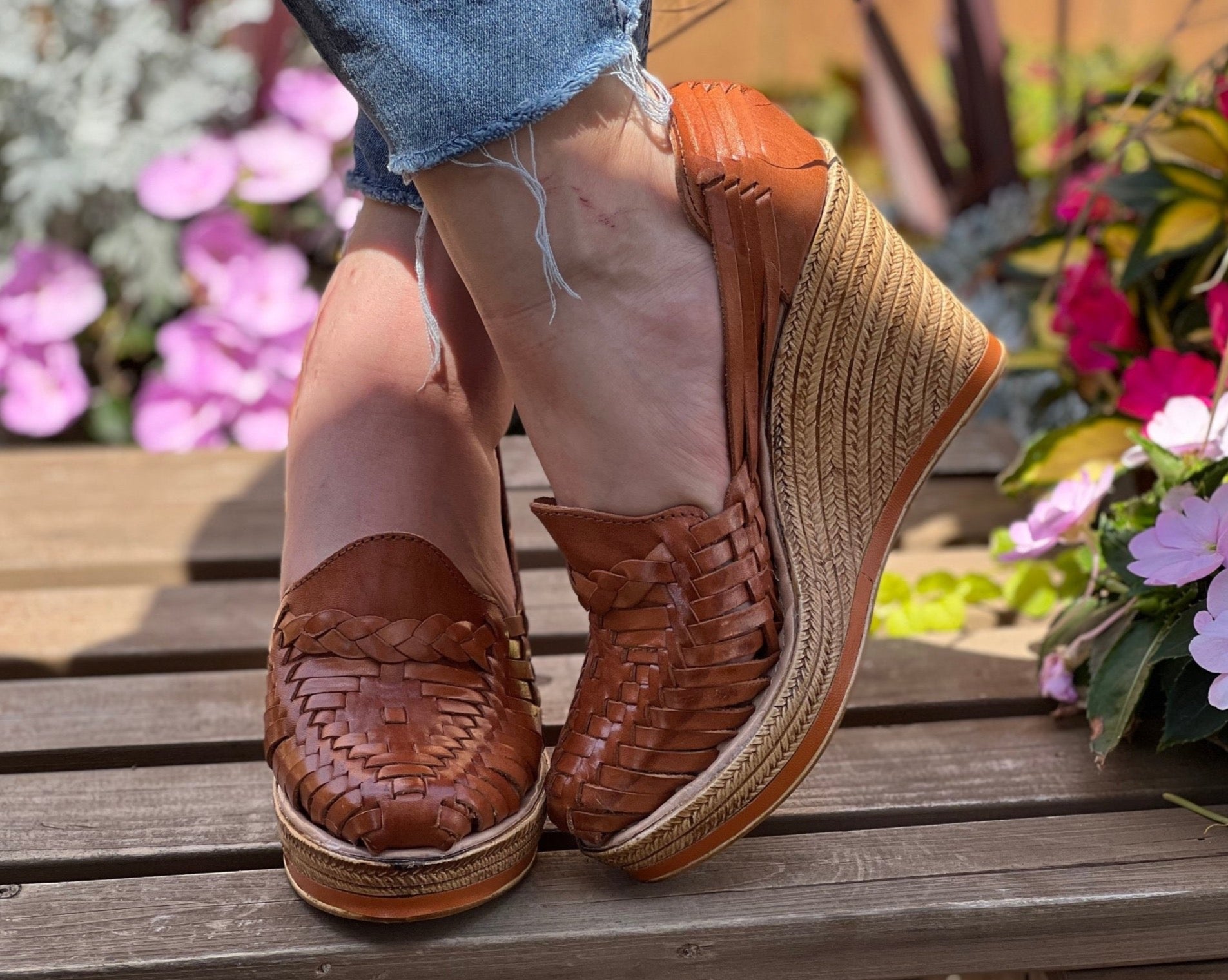Mexican Artisanal Leather Wedge Heels. Ivonne Heels. - Solei Store