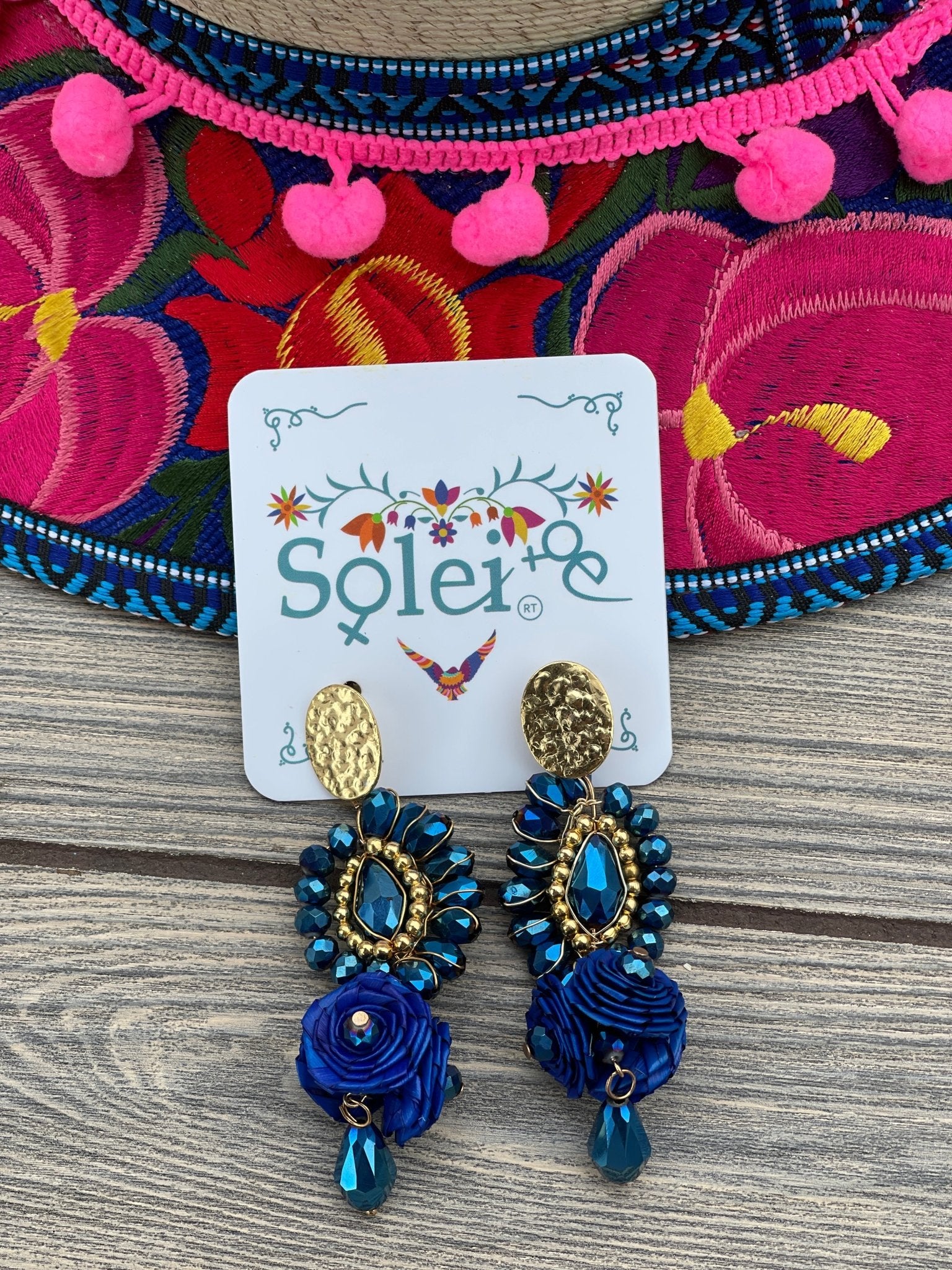 Mexican Artisanal Palm Leaf Earrings. Aretes Palma Racimo - Solei Store