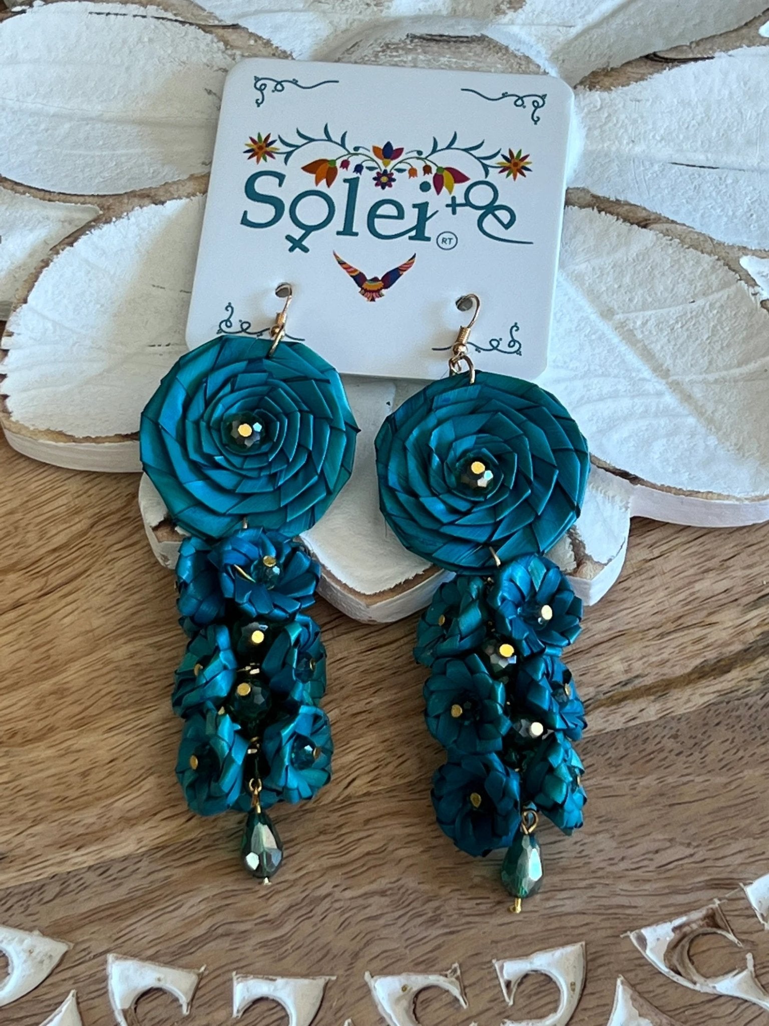 Mexican Artisanal Palm Leaf Earrings. Aretes Palma Zaira. - Solei Store