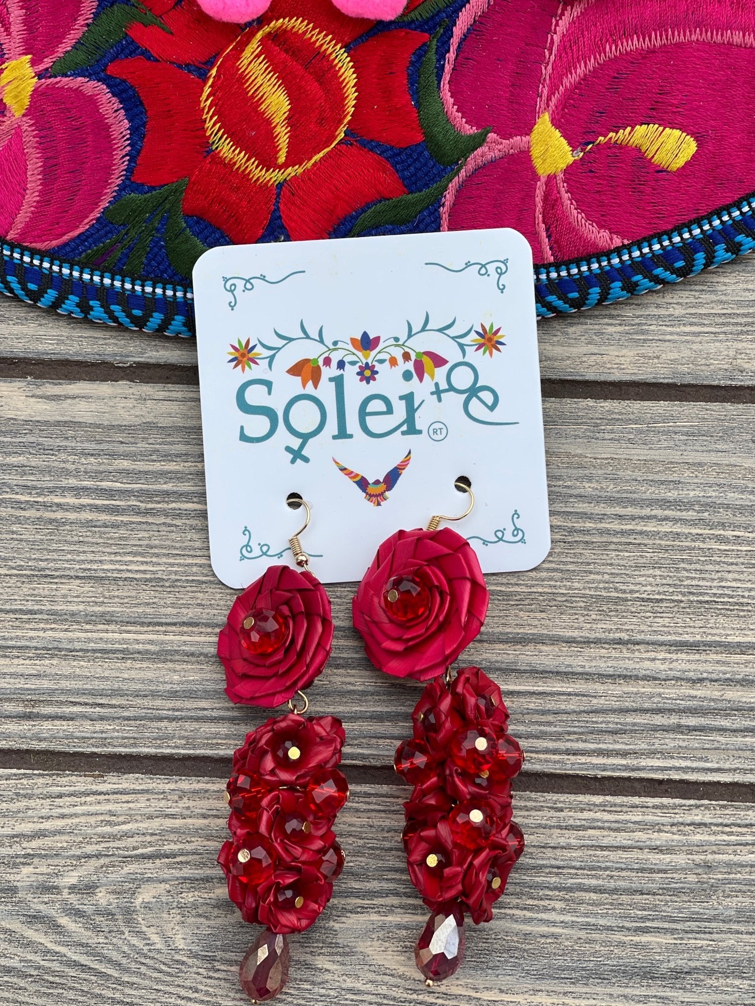 Mexican Artisanal Palm Leaf Earrings. Aretes Palma Zaira. - Solei Store