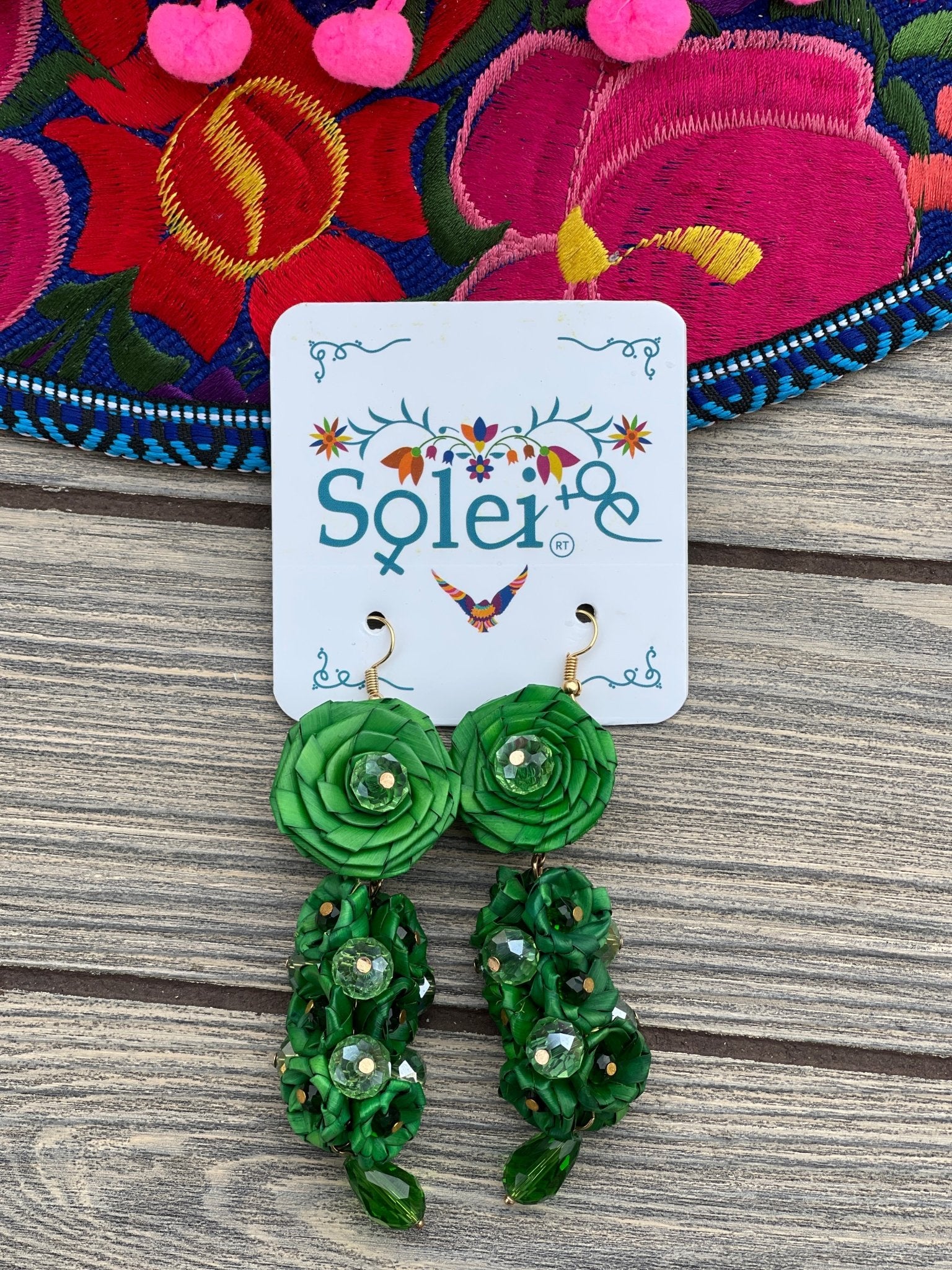 Mexican Artisanal Palm Leaf Earrings. Aretes Palma Zaira. - Solei Store