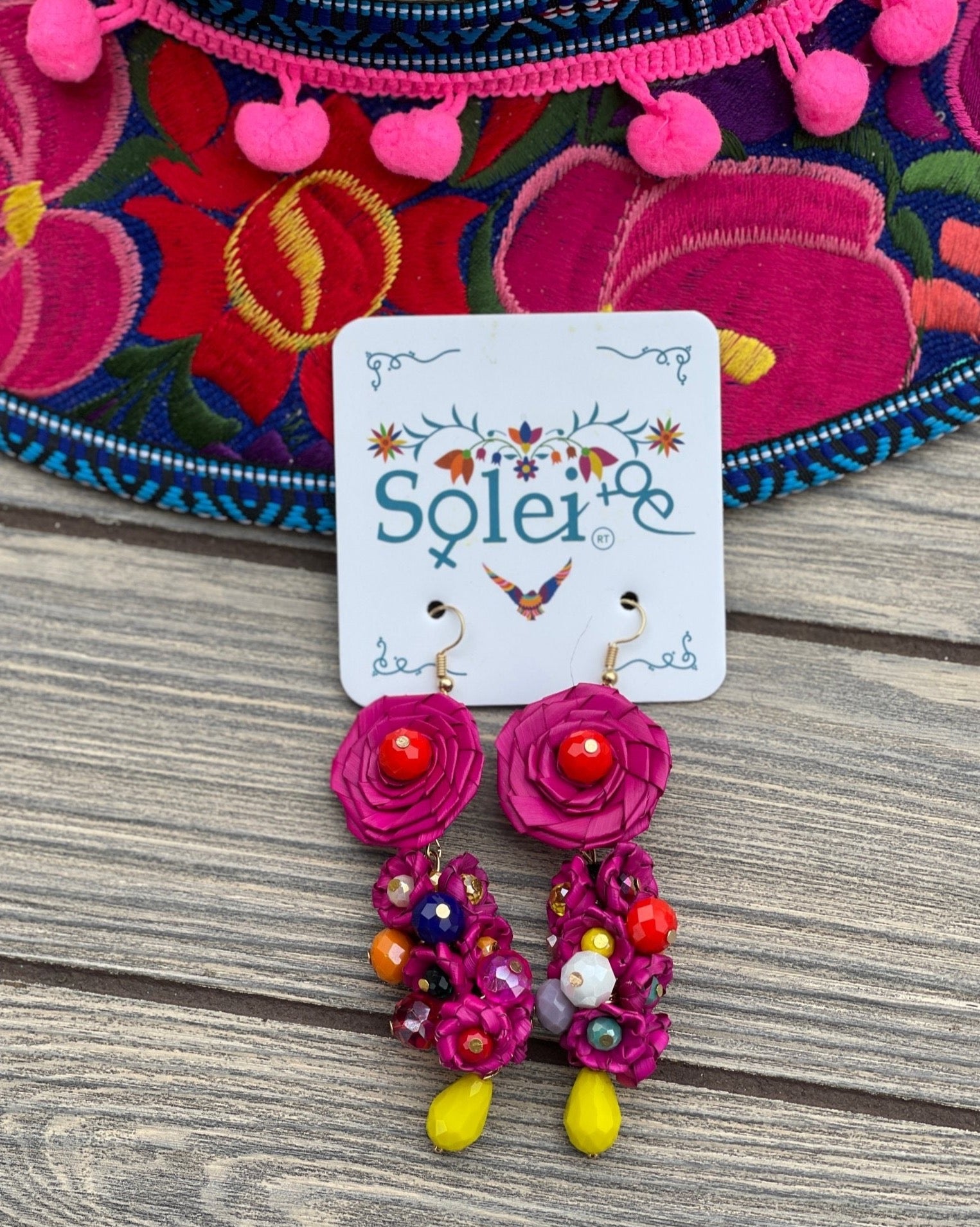 Mexican Artisanal Palm Leaf Earrings. Aretes Palma Zaira. - Solei Store