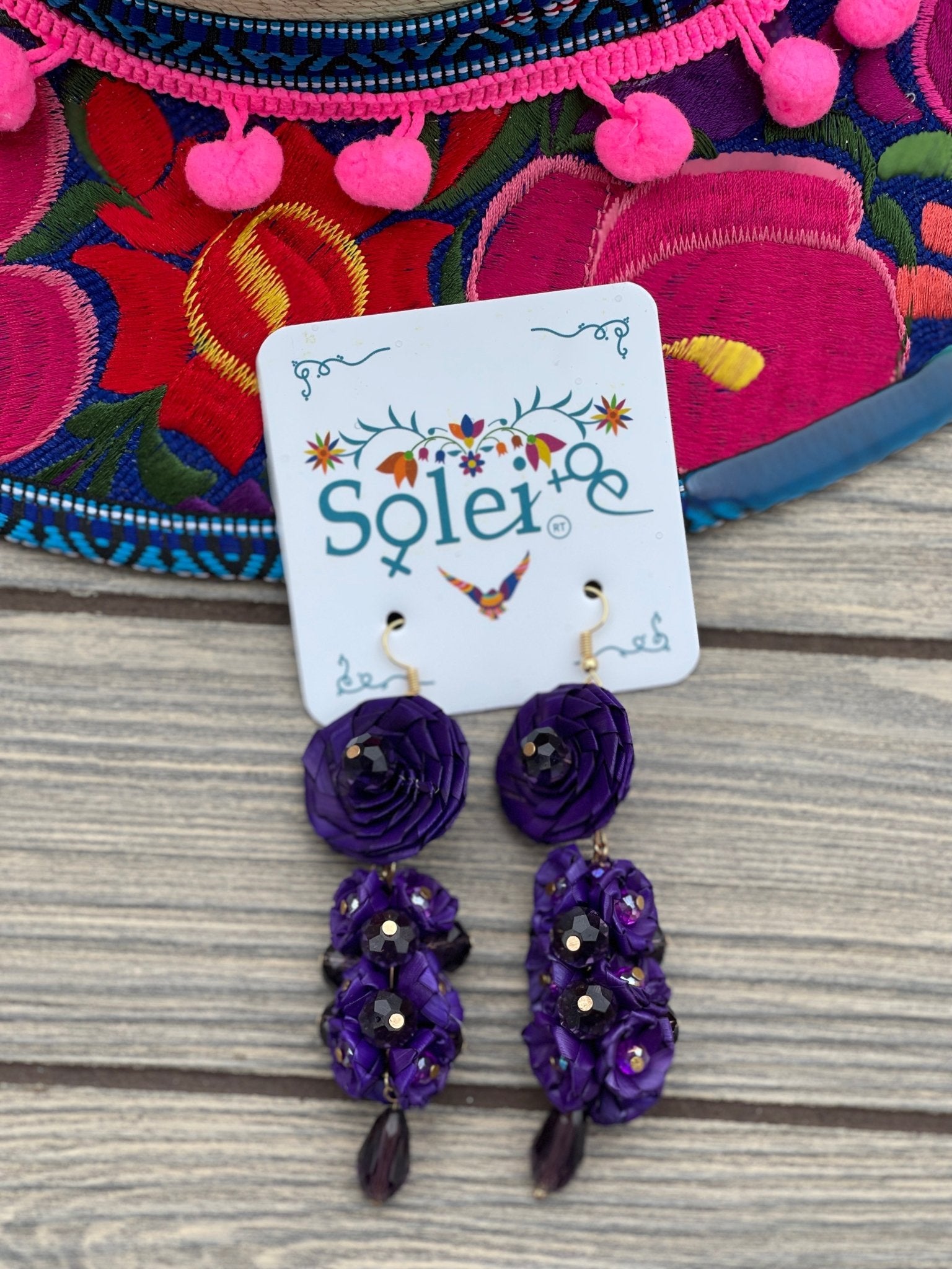 Mexican Artisanal Palm Leaf Earrings. Aretes Palma Zaira. - Solei Store