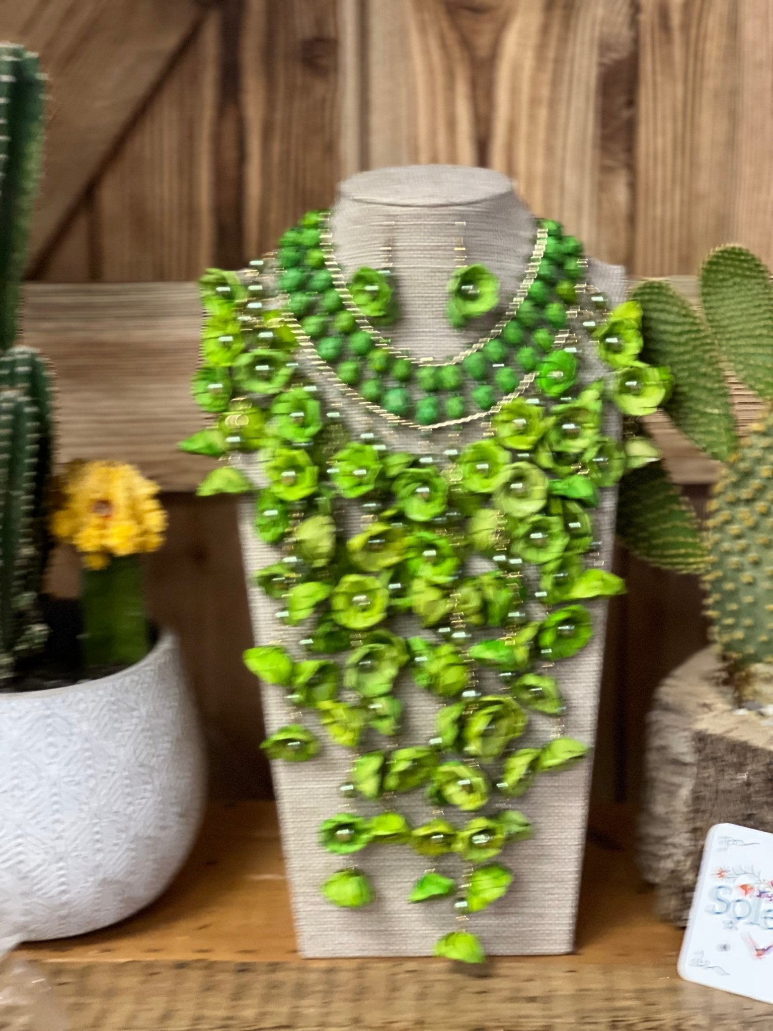Mexican Artisanal Palm Leaf Flower Jewelry Set. Set Palma Cascada. - Solei Store