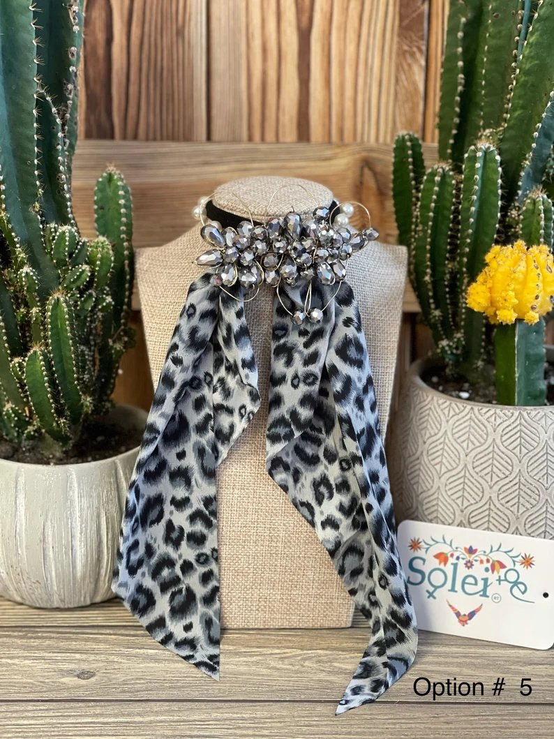 Mexican Artisanal Ponytail Scarf Hair Bow. Mascada Artesanal - Solei Store