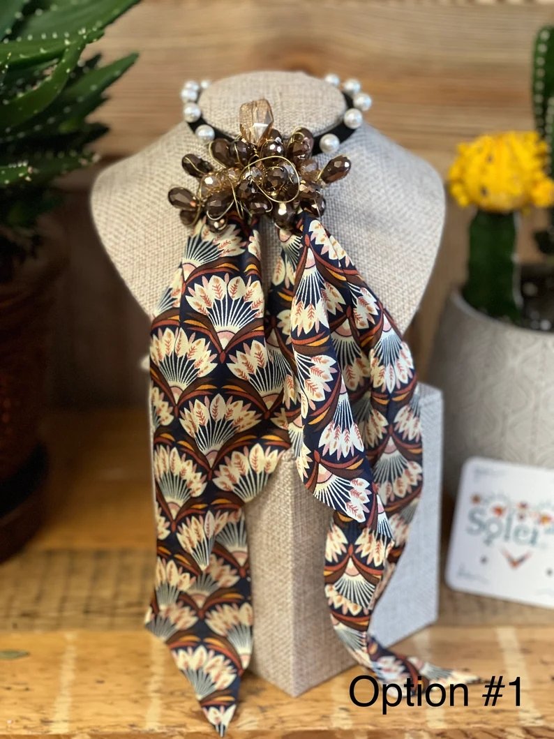 Mexican Artisanal Ponytail Scarf Hair Bow. Mascada Artesanal - Solei Store