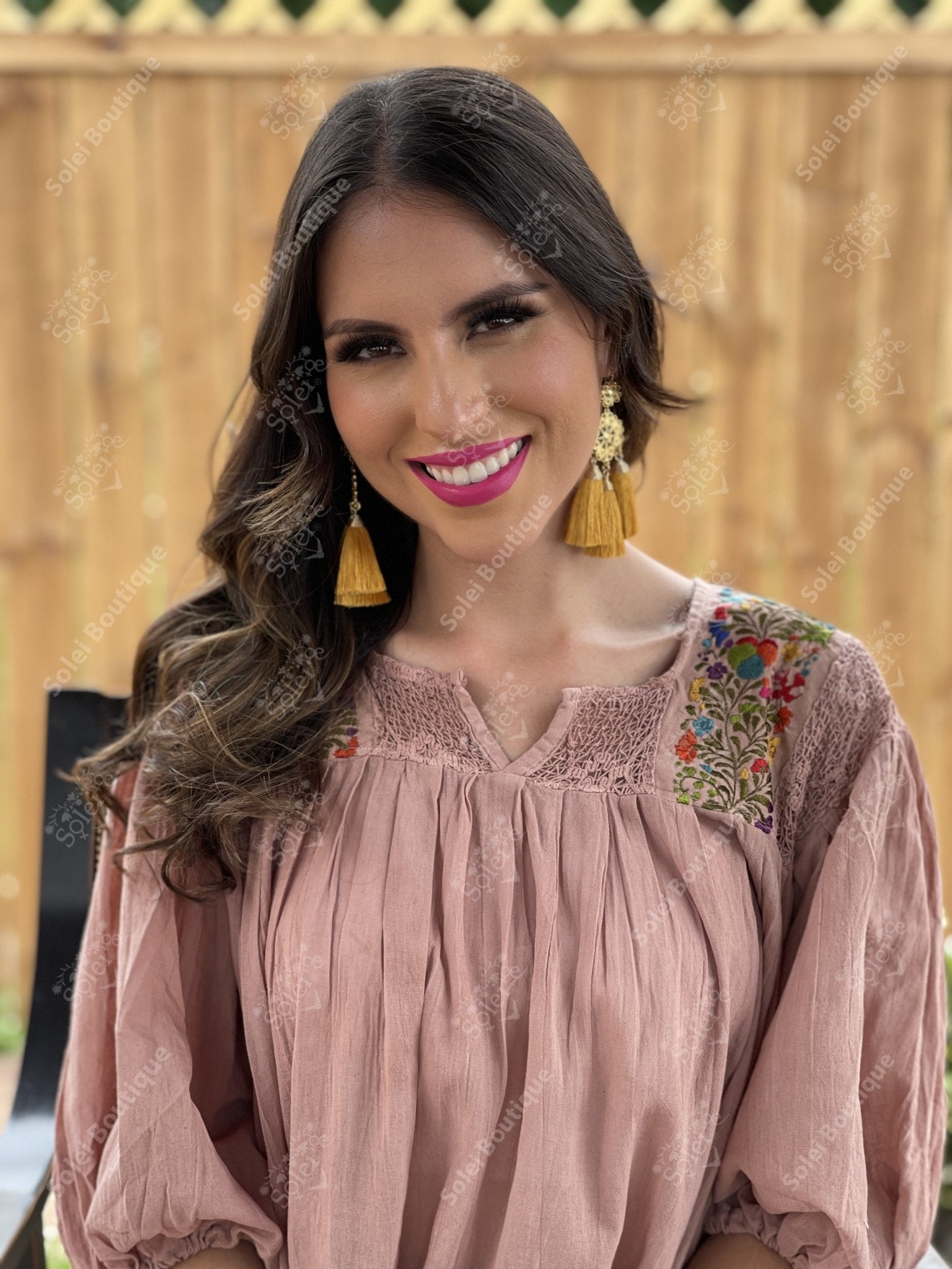 Mexican Balloon Sleeve Floral Blouse. Española Blouse. - Solei Store