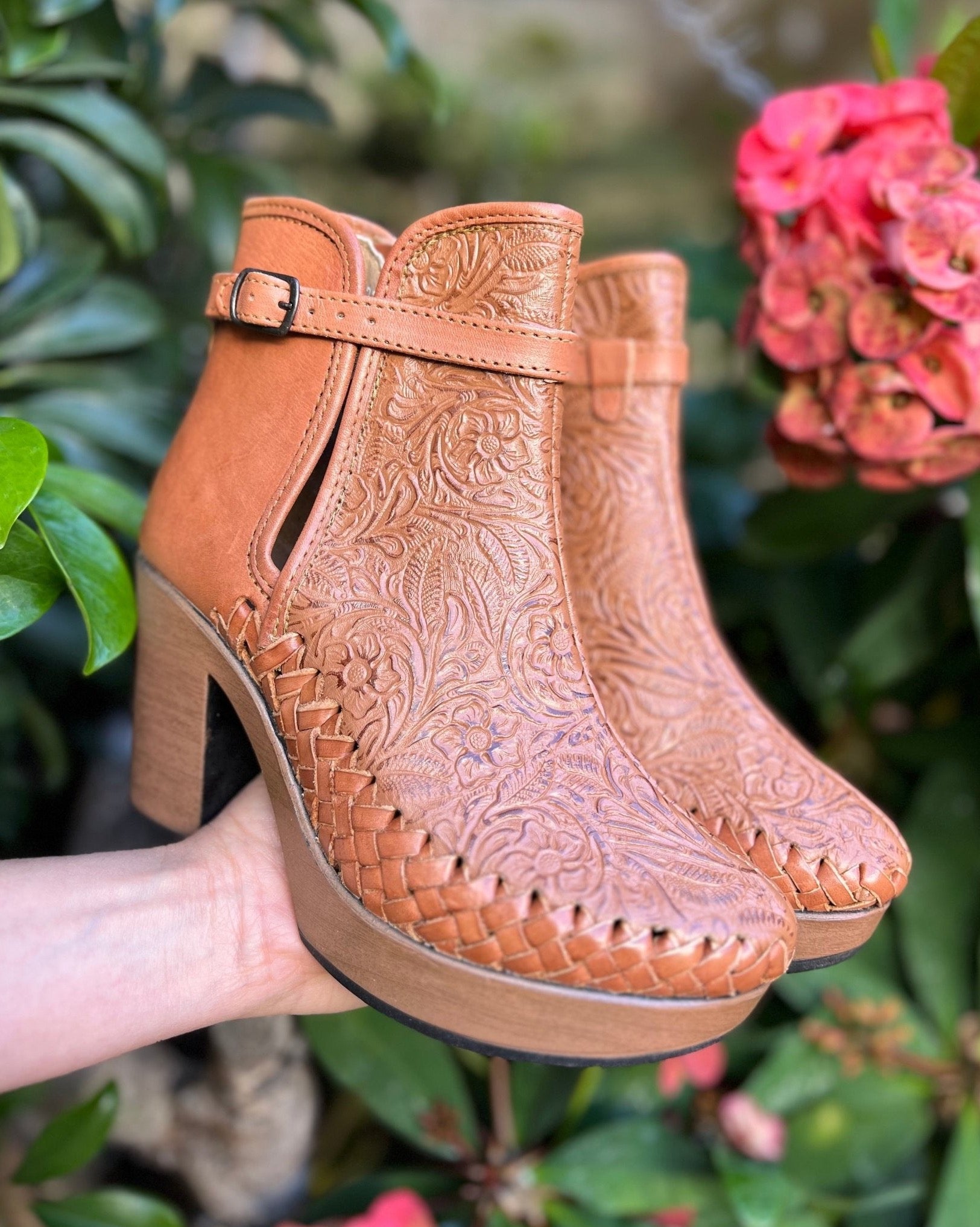 Mexican Die Cut Leather Ankle Boots. Isabella Ankle Boots - Solei Store