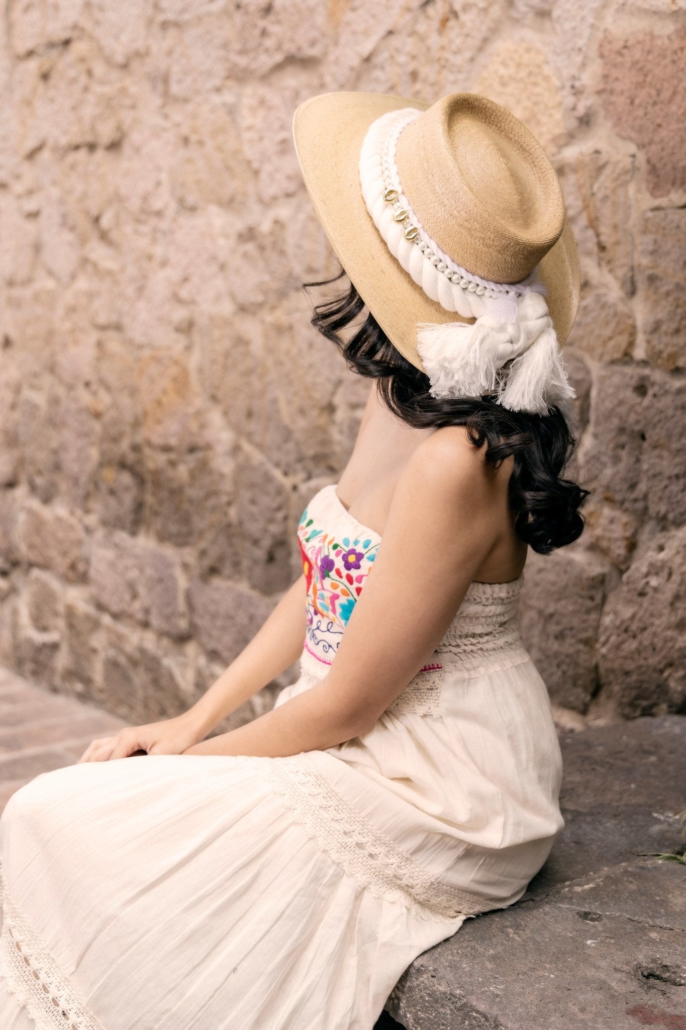 Mexican Elegant Palm Hat. Sombrero Blanca. - Solei Store