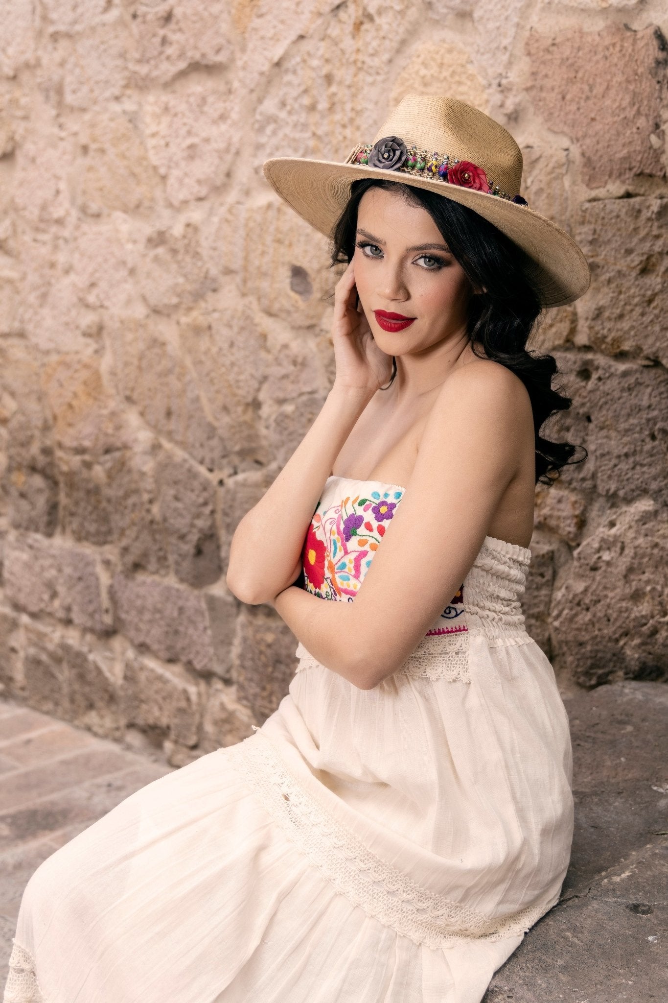 Mexican Elegant Palm Hat. Sombrero Judith Multicolor - Solei Store