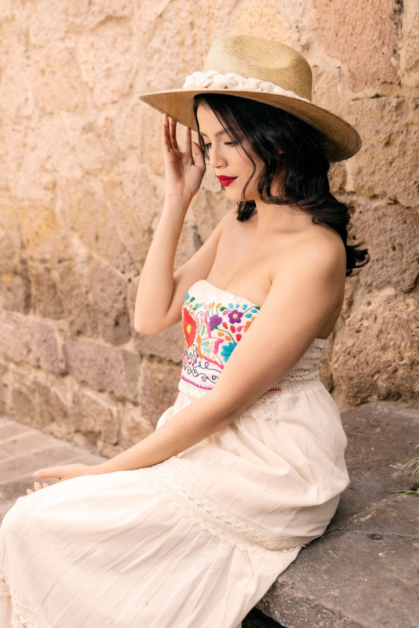 Mexican Elegant Palm Hat. Sombrero Natalia. - Solei Store