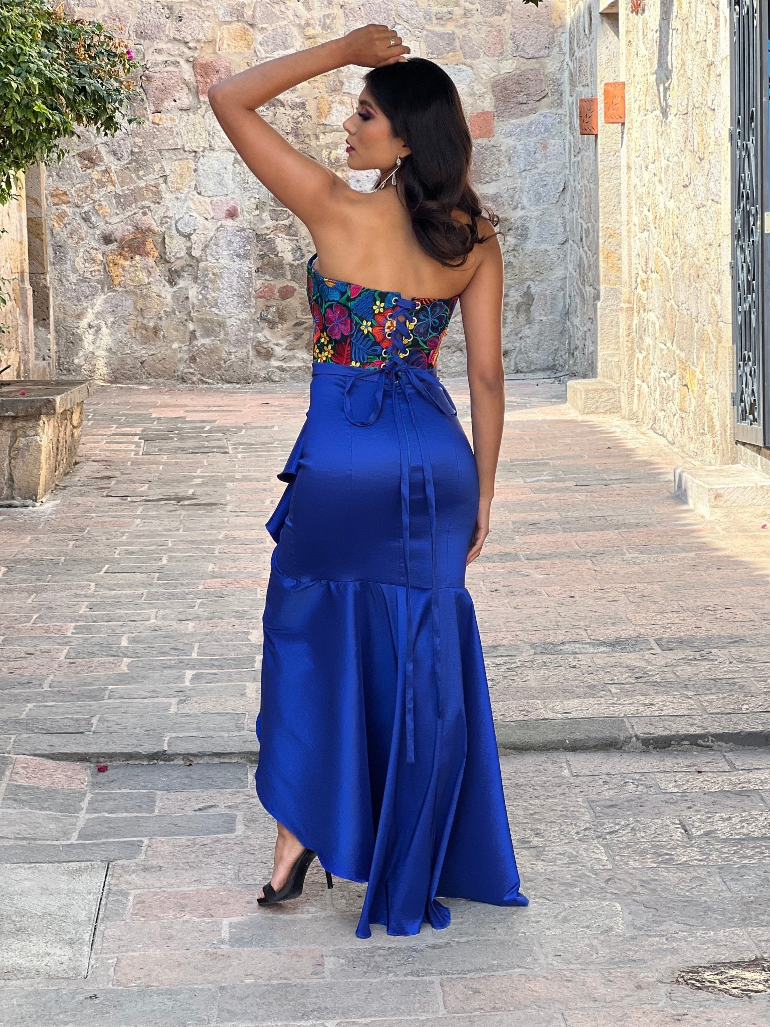 Mexican Embroidered Formal Dress. Karime Dress. - Solei Store