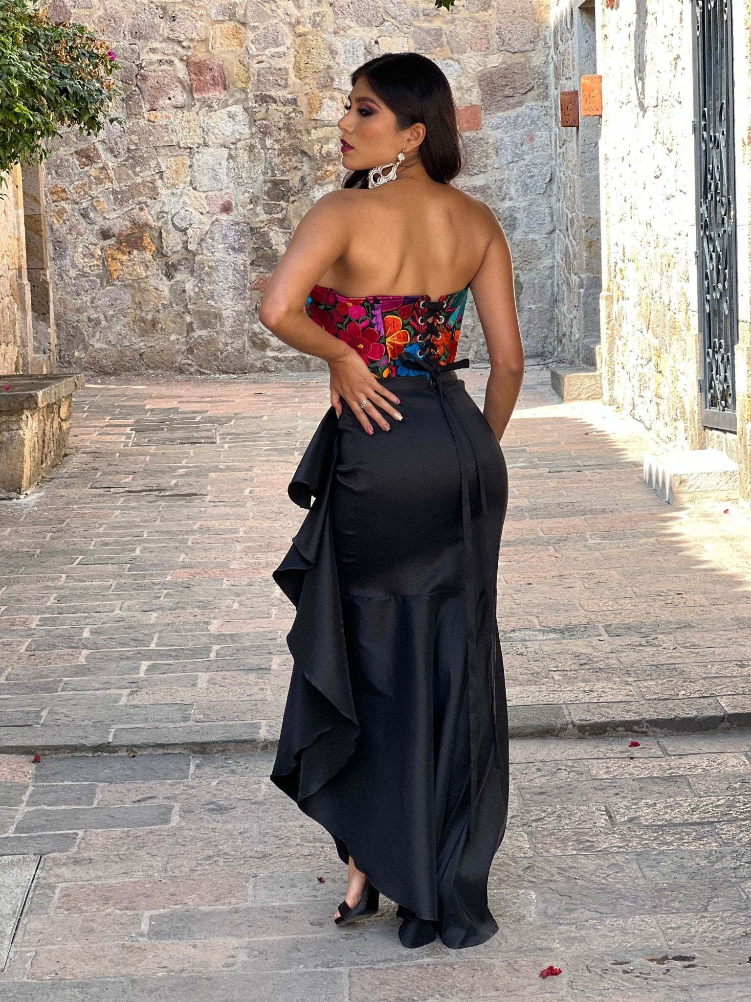 Mexican Embroidered Formal Dress. Karime Dress. - Solei Store