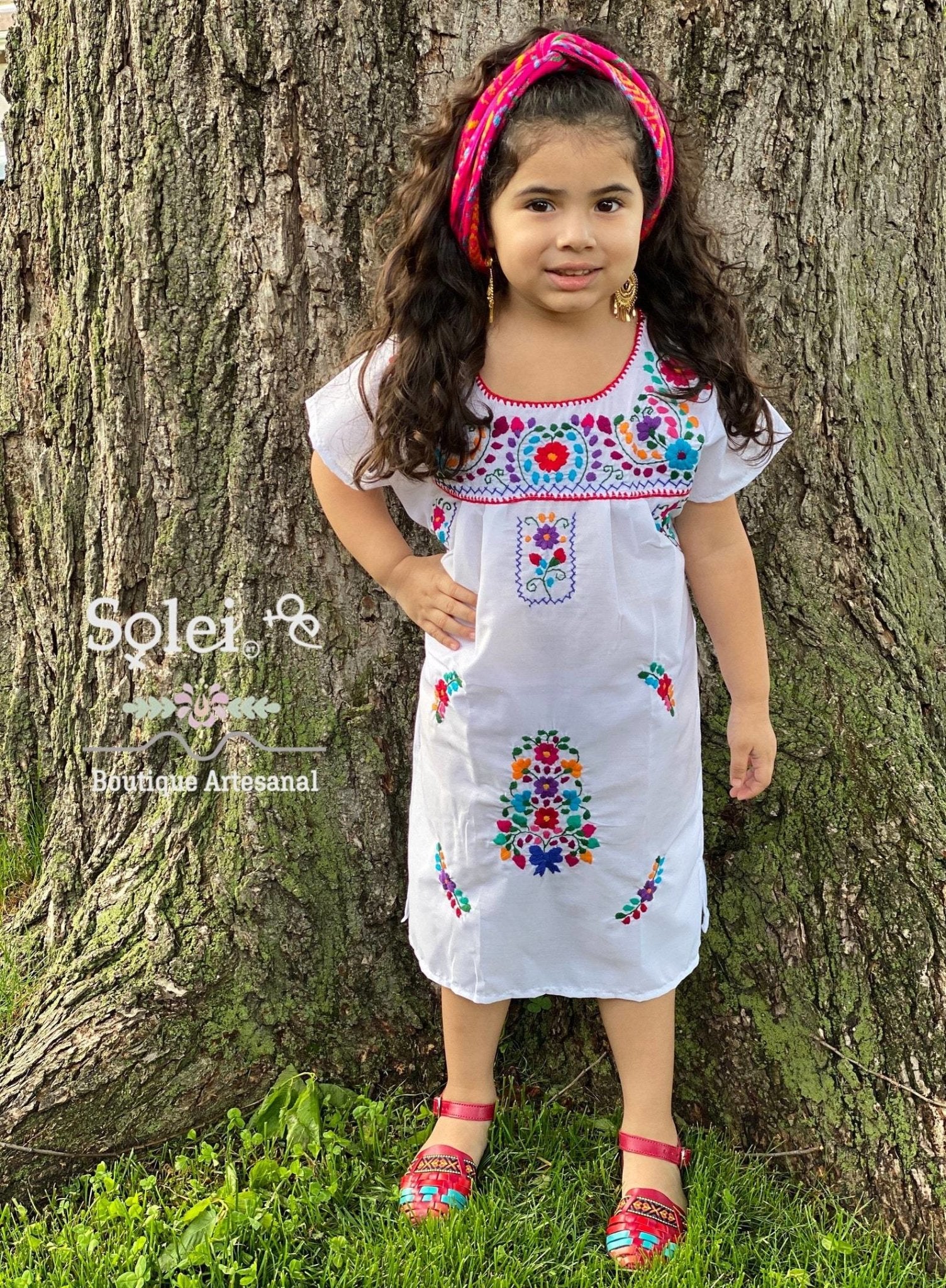 Mexican Embroidered Girls Dress - Solei Store