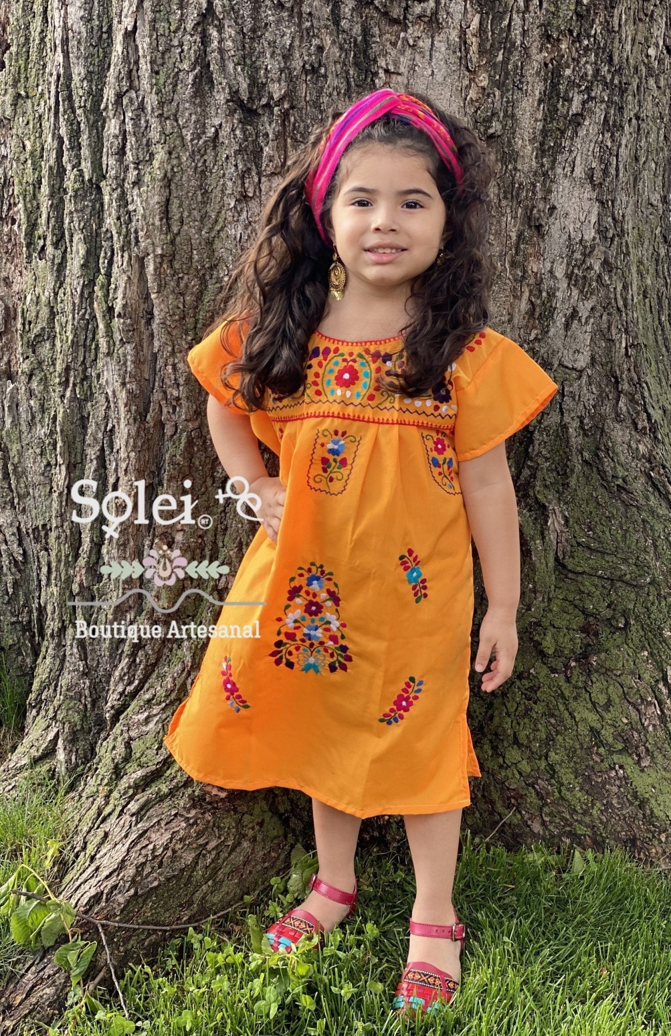 Mexican Embroidered Girls Dress - Solei Store