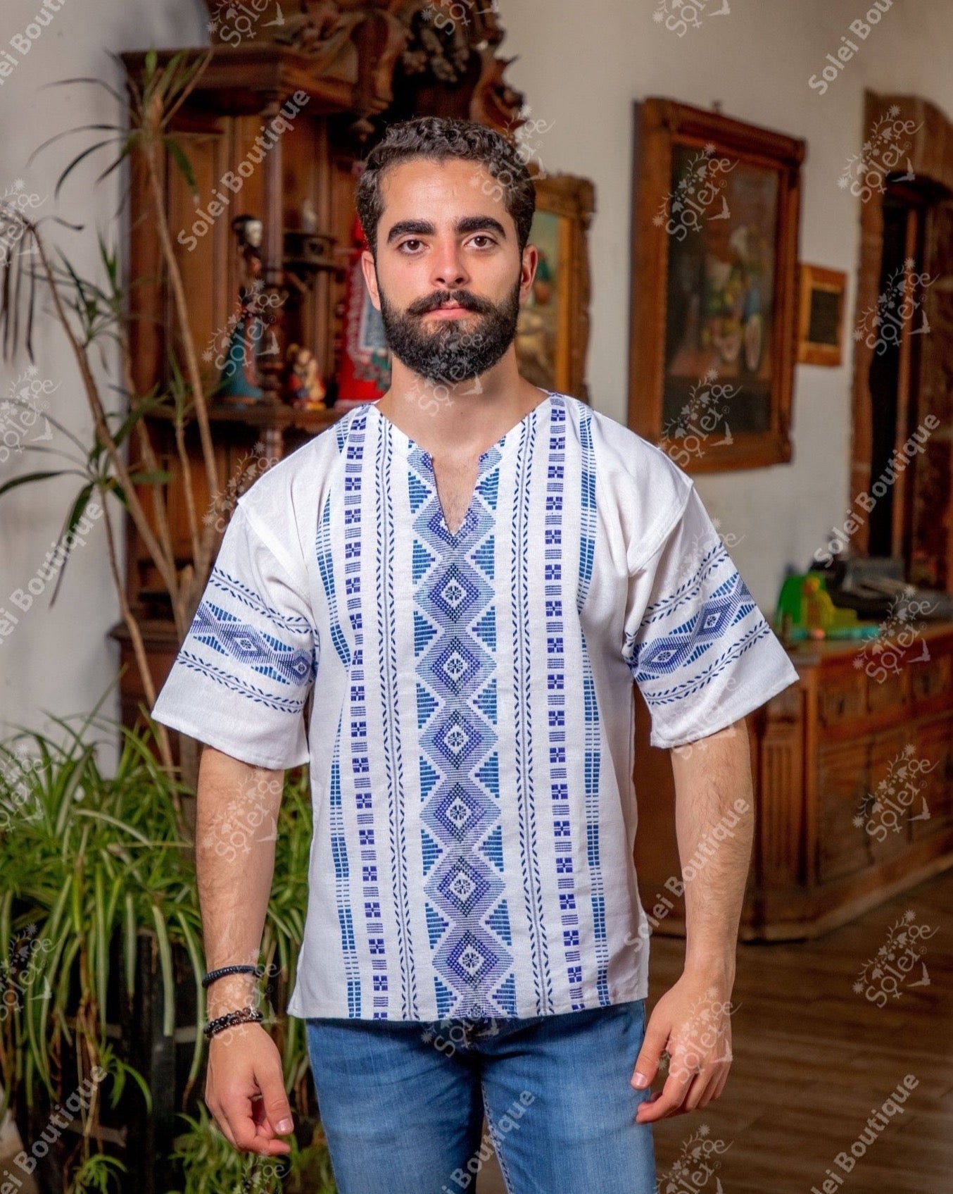 Mexican Embroidered Guayabera for Men. Guayabera Guatemala. - Solei Store