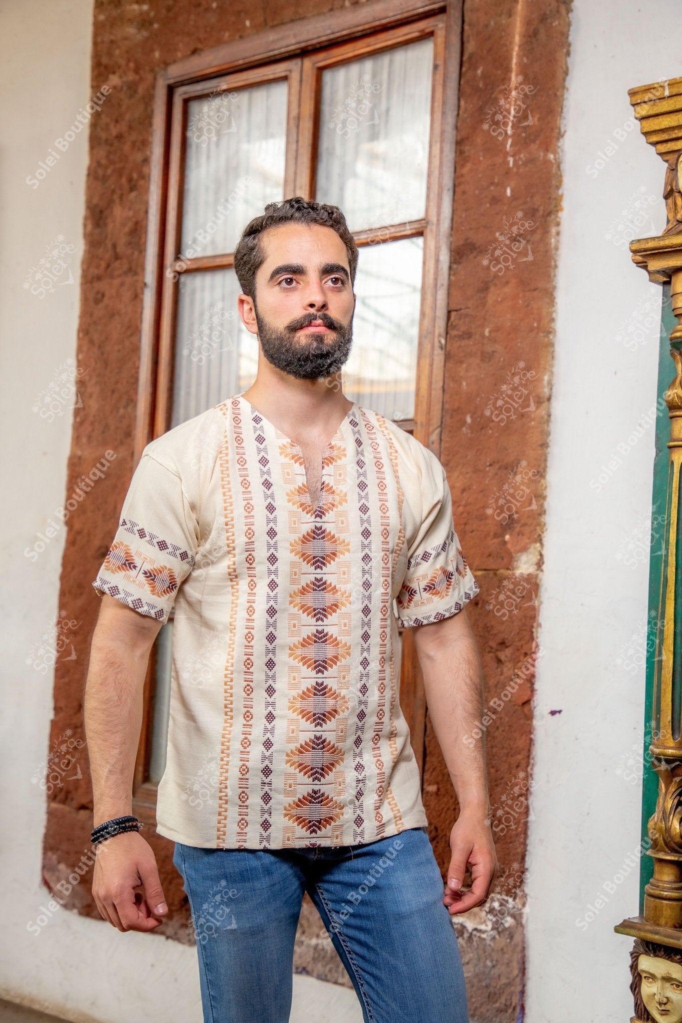 Mexican Embroidered Guayabera for Men. Guayabera Guatemala. - Solei Store