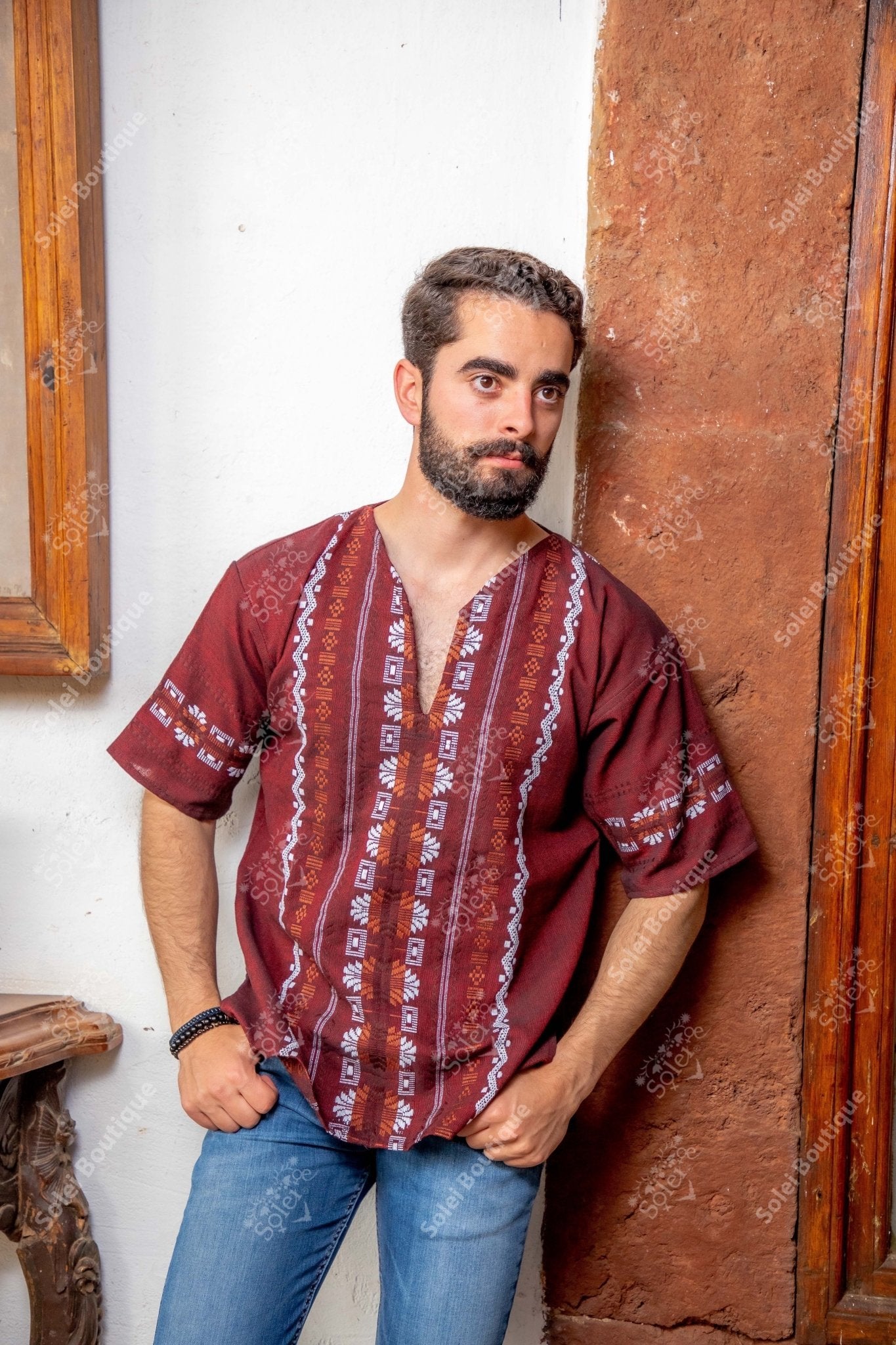 Mexican Embroidered Guayabera for Men. Guayabera Guatemala. - Solei Store