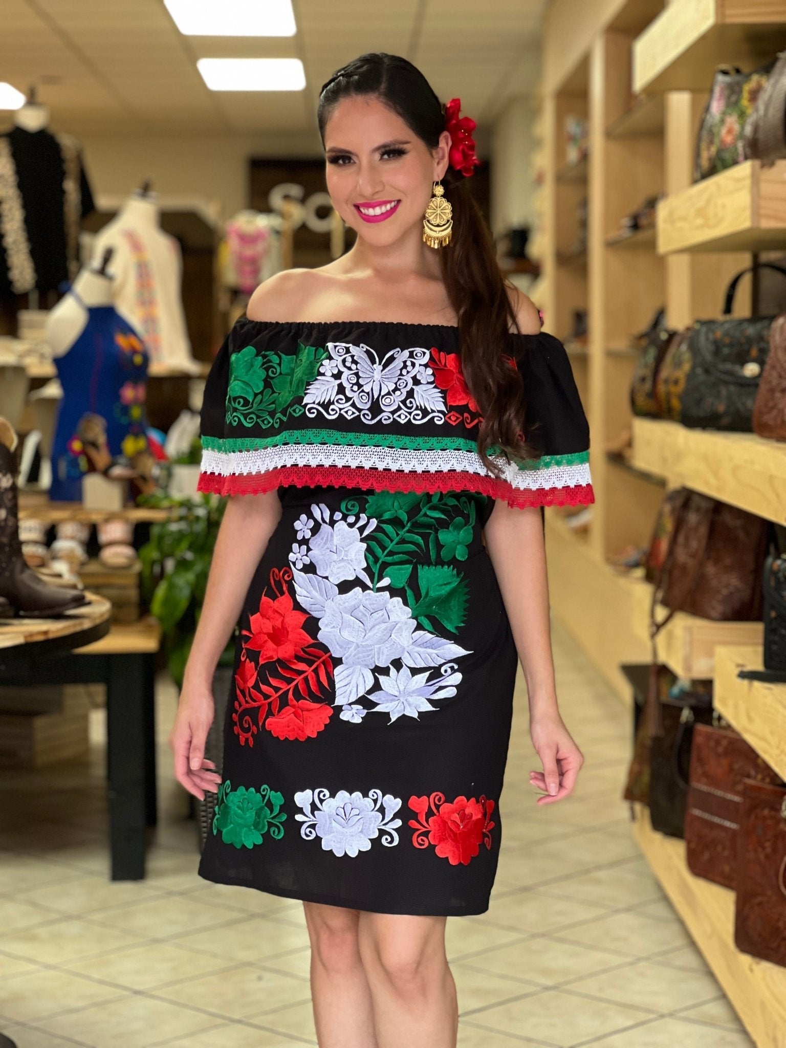 Mexican Fiestas Patrias Campesino Dress. Vestido Patrio - Solei Store