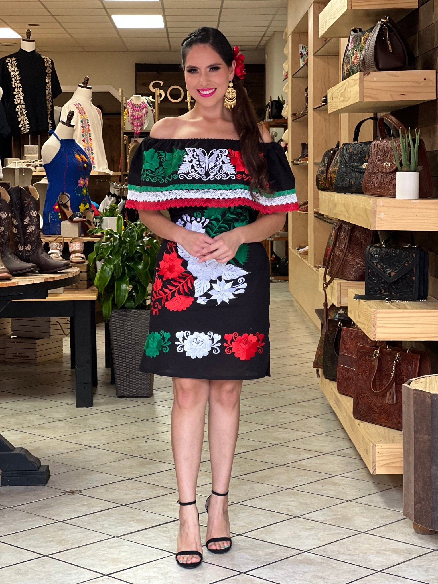 Mexican Fiestas Patrias Campesino Dress. Vestido Patrio - Solei Store