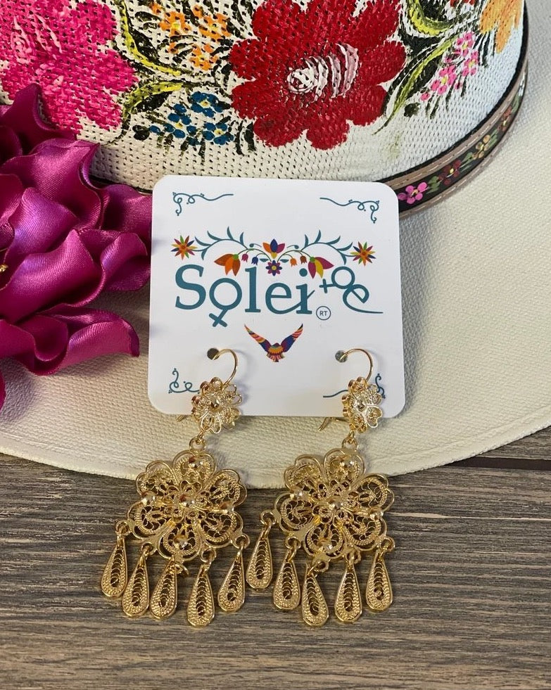 Mexican Filigree Earrings. Aretes Margarita Doble - Solei Store
