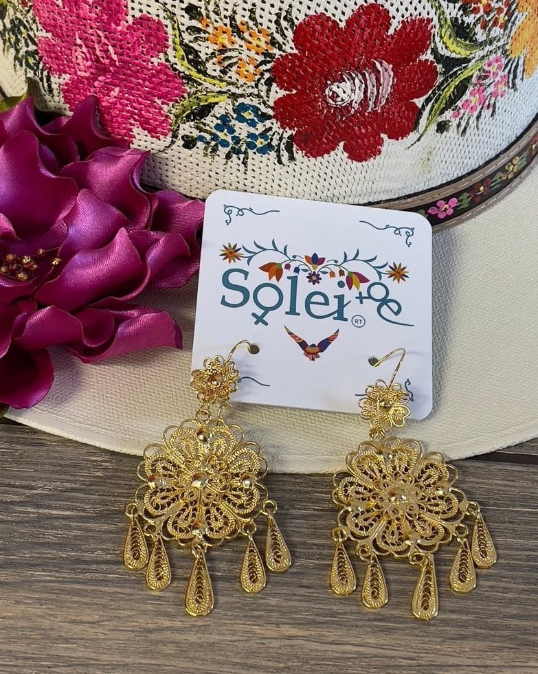 Mexican Filigree Earrings. Aretes Margarita Doble - Solei Store
