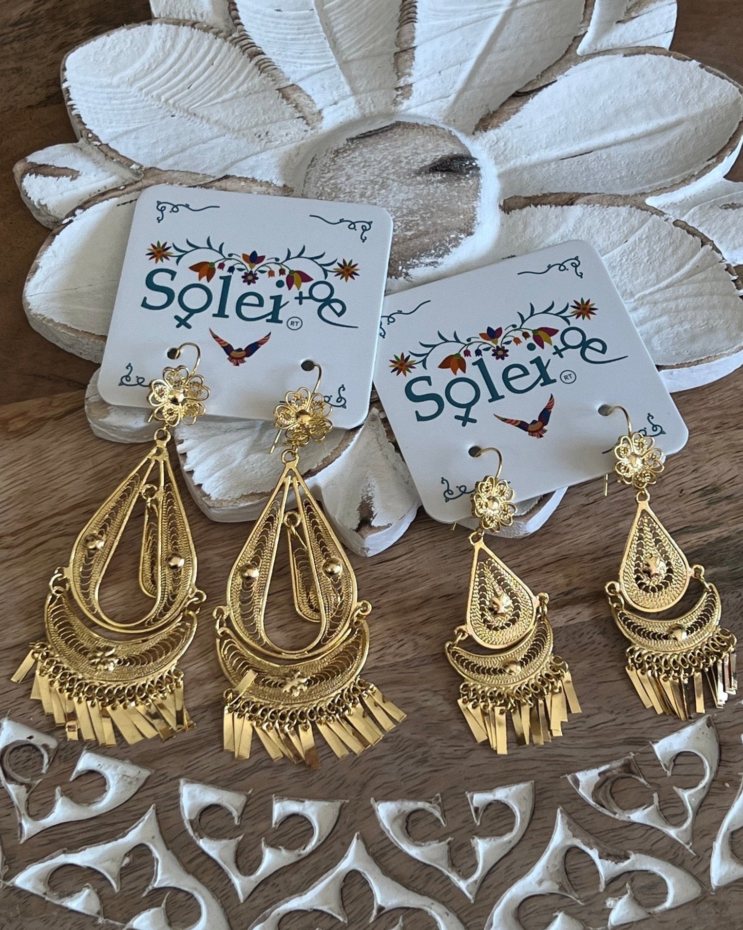 Mexican Filigree Earrings. Lagrima Amaca Filigree - Solei Store