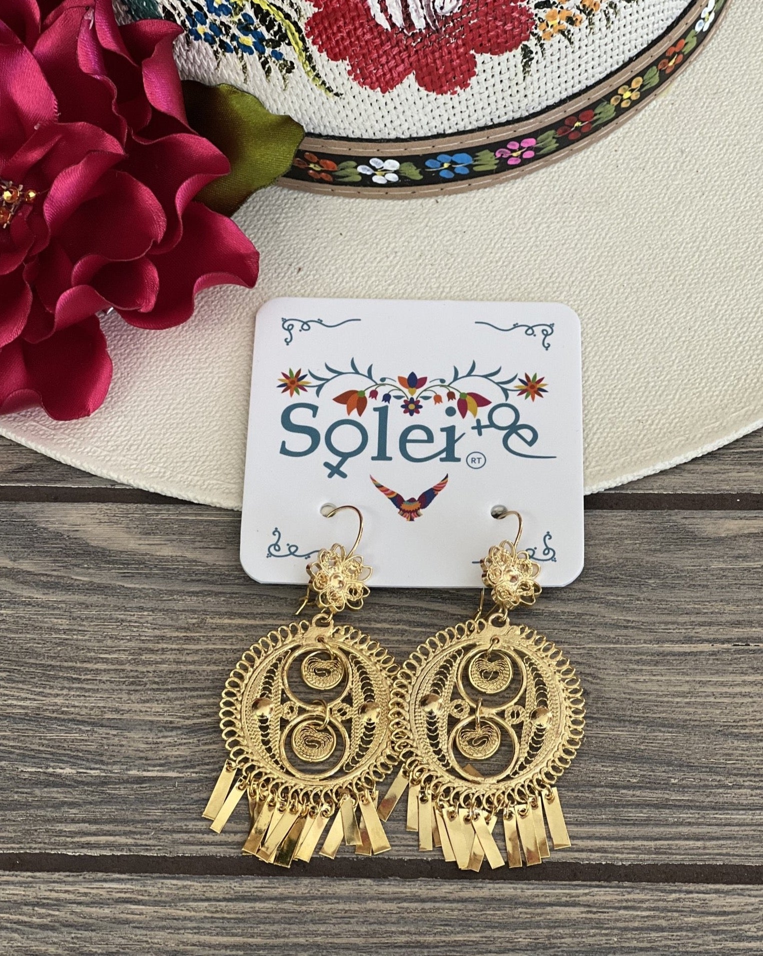 Mexican Filigree Earrings. Traditional Mexican Earrings. Artisanal Filigree Earrings. Arete Doble Encaje - Solei Store
