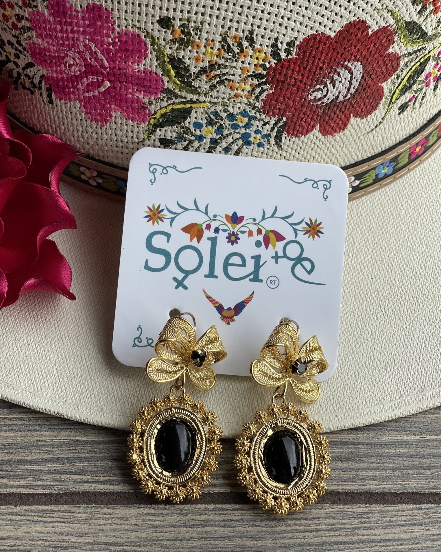 Mexican Filigree Earrings with Stones - Solei Store