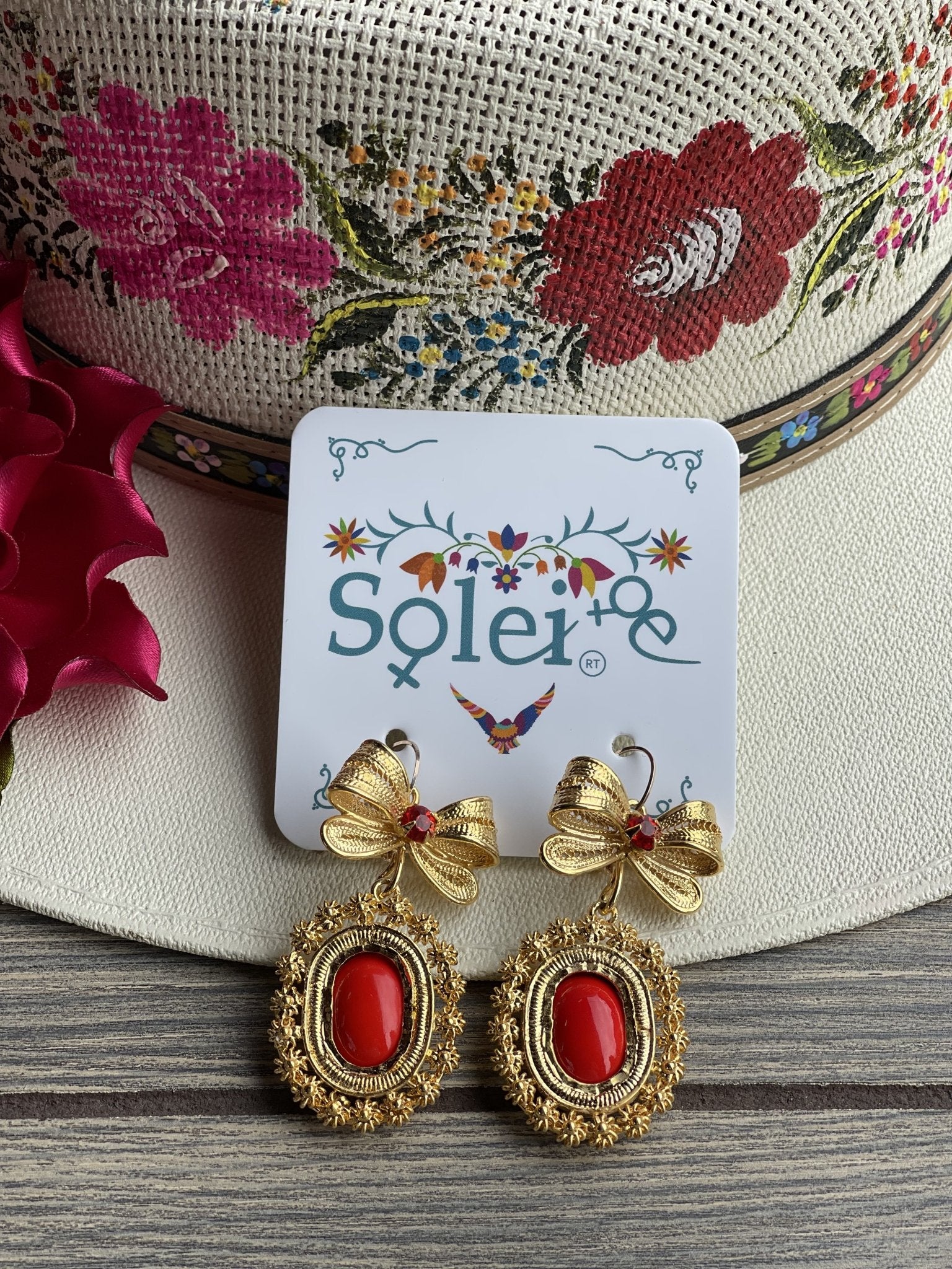 Mexican Filigree Earrings with Stones - Solei Store