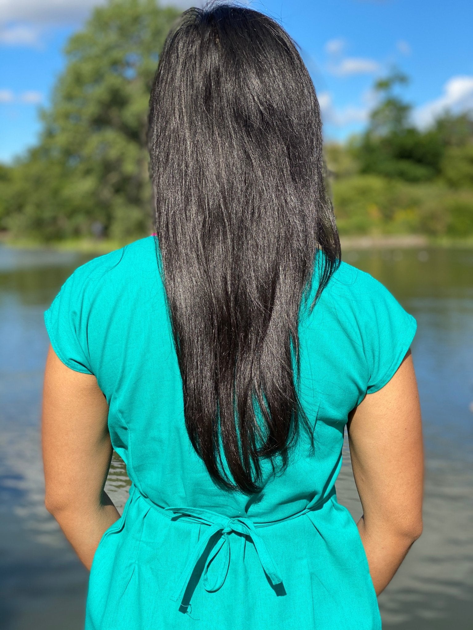 Mexican Floral Embroidered Midi Kimono Dress. Vestido Kimono Corto - Solei Store