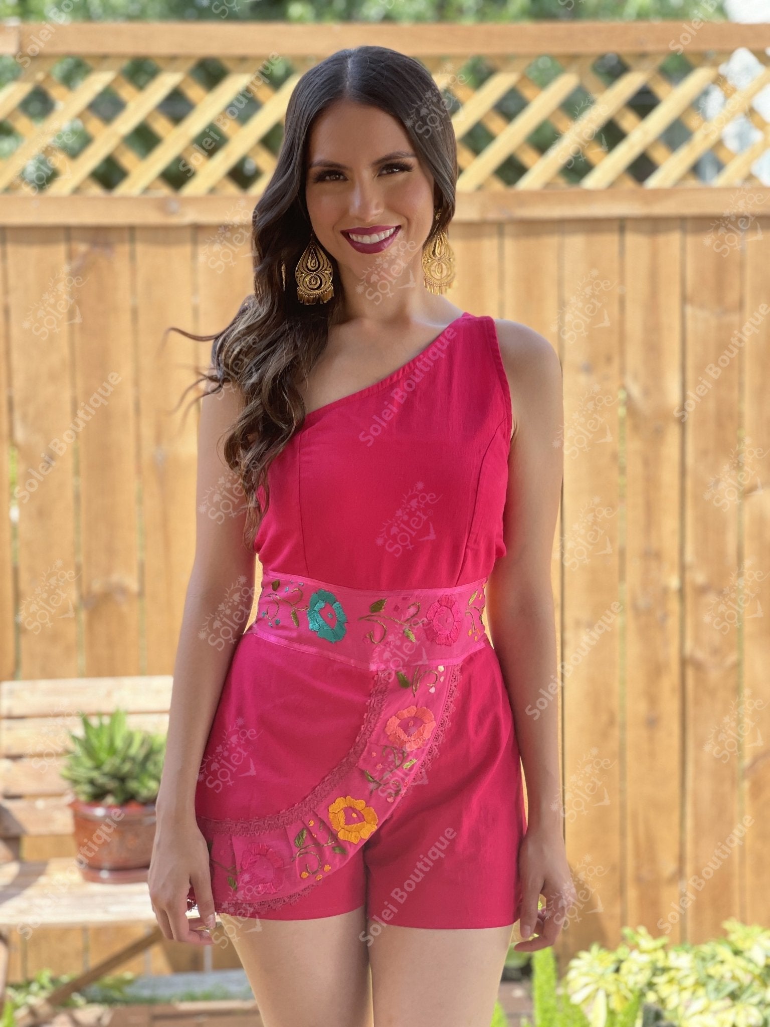 Mexican Floral Embroidered Romper Cinthia - Solei Store