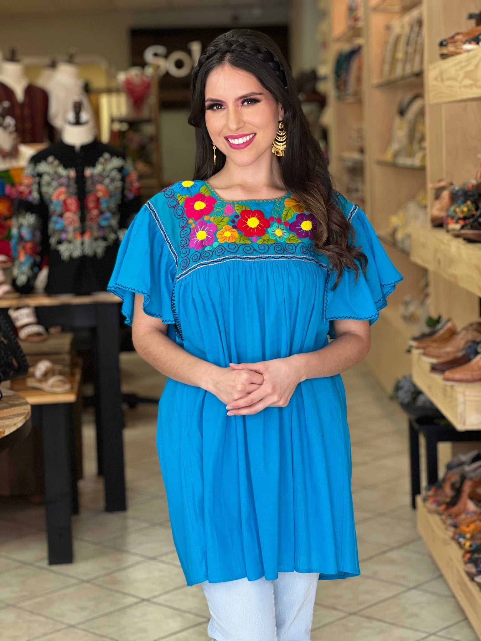 Mexican Flutter Sleeve Top. Blusa Larissa - Solei Store