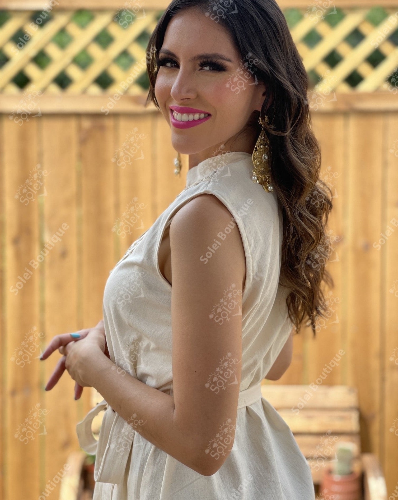 Mexican Golden Hand Embroidered Mexican Dress. Mexican Wrap Dress. Antonella Dress. - Solei Store