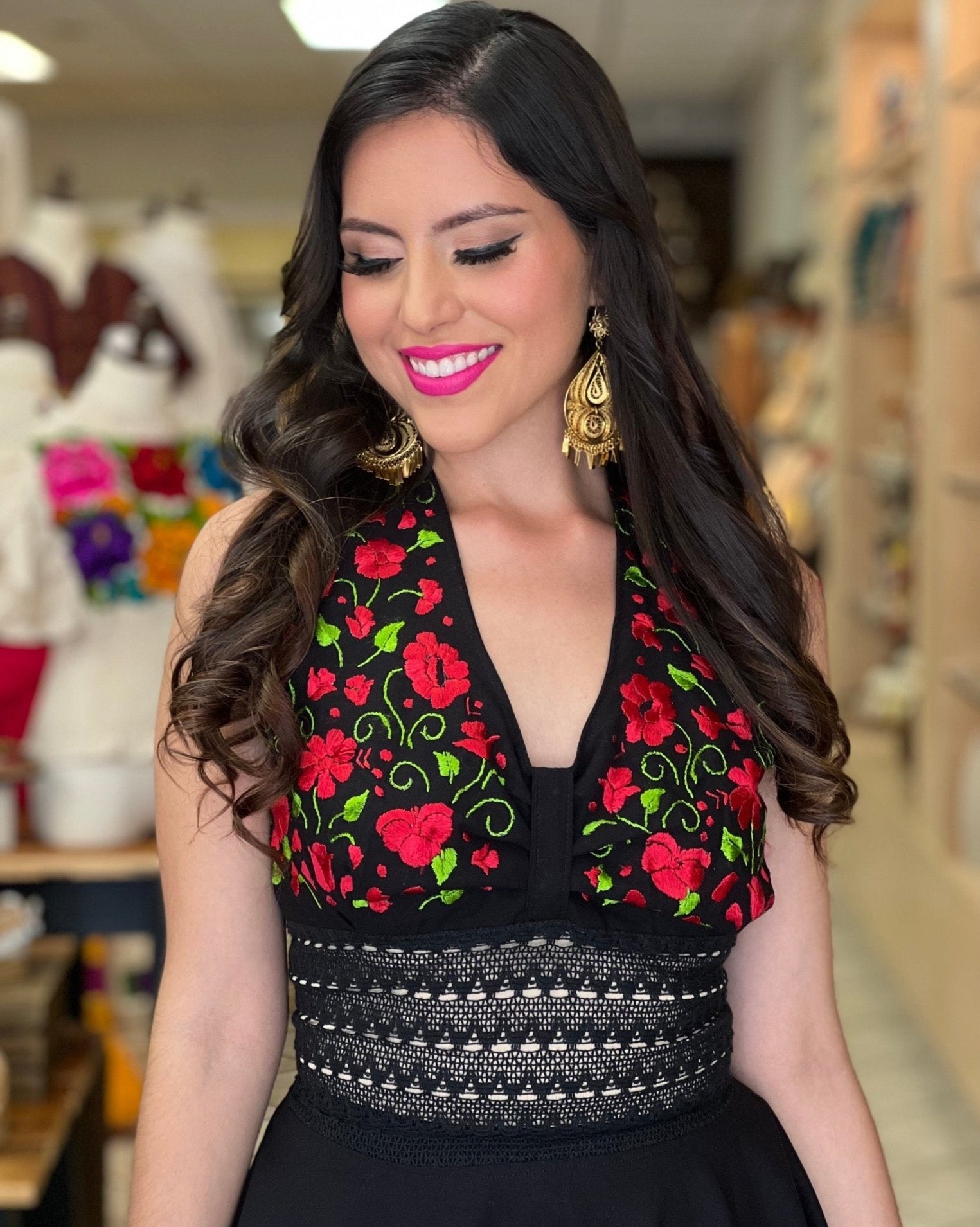 Mexican Hand Embroidered Asymmetrical Dress. Samanta Dress. - Solei Store