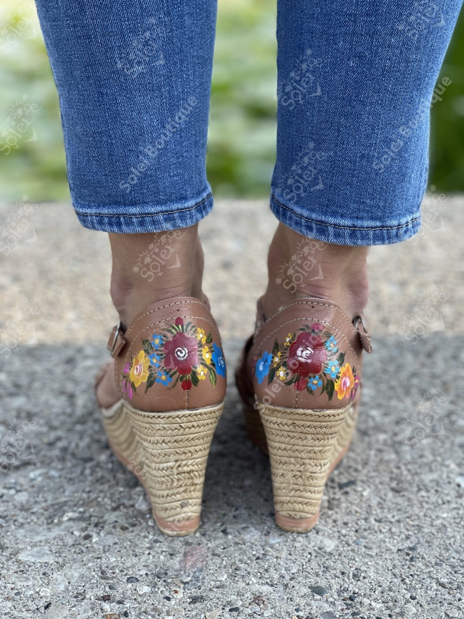 Mexican Hand Painted Wedge Heels - Solei Store