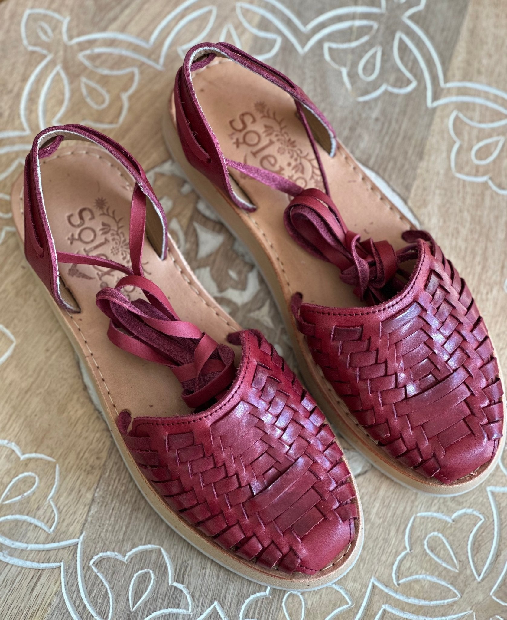 Mexican Leather Huaraches with Strap. Huarache Brenda - Solei Store