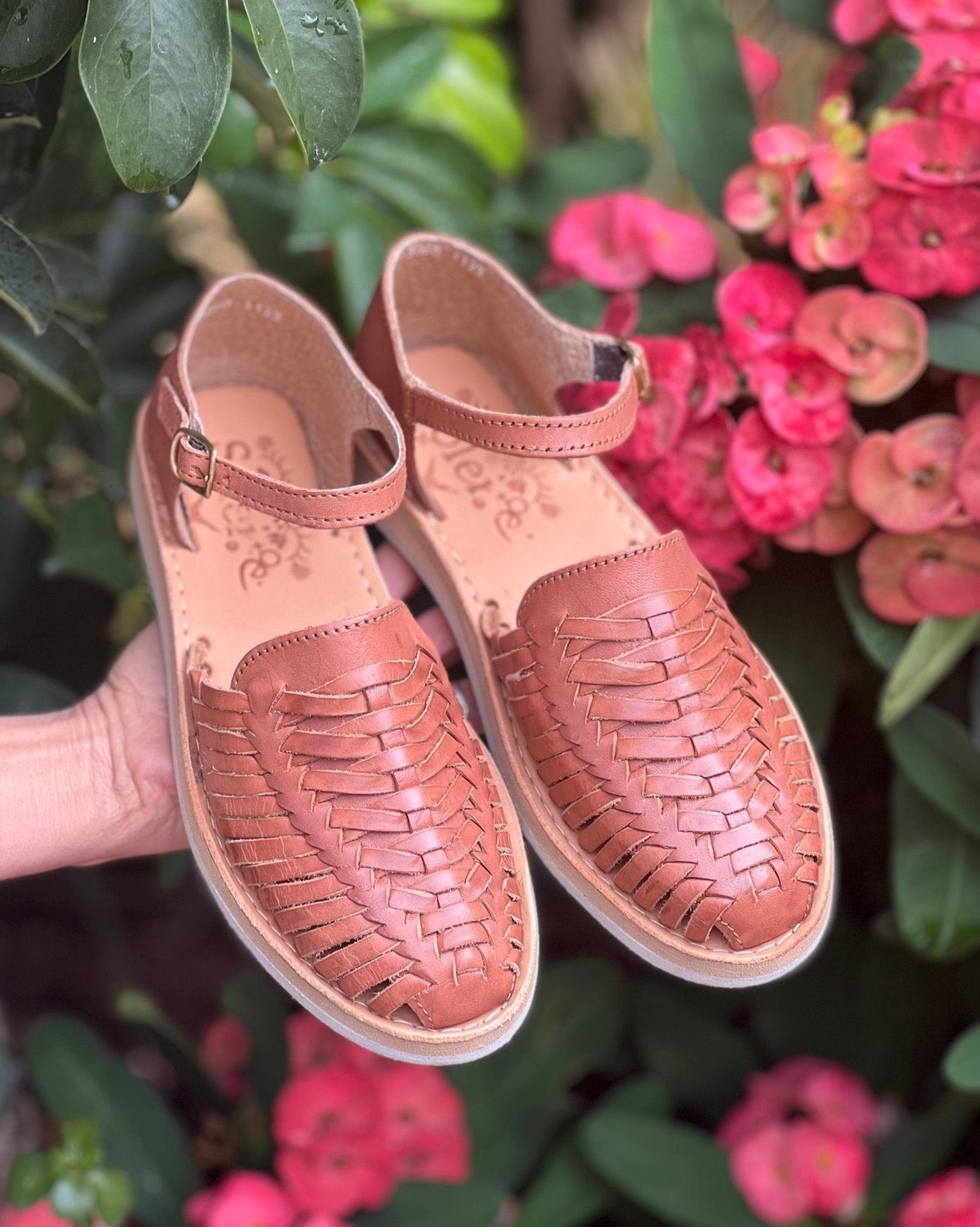 Mexican Leather Huaraches with Strap. Huarache Itzel - Solei Store