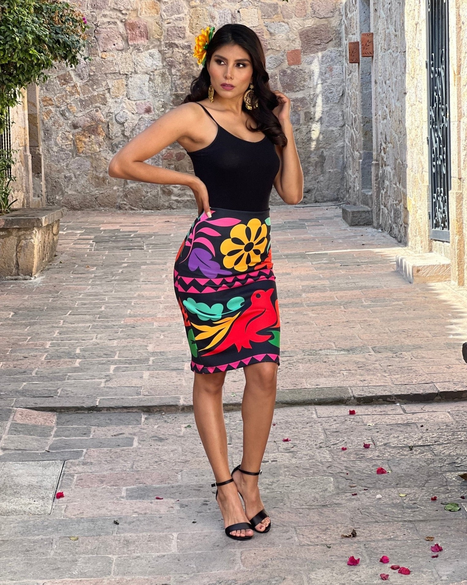 Mexican Midi Skirt. Sublimated Mexican Skirt. Jalapa Skirt - Solei Store