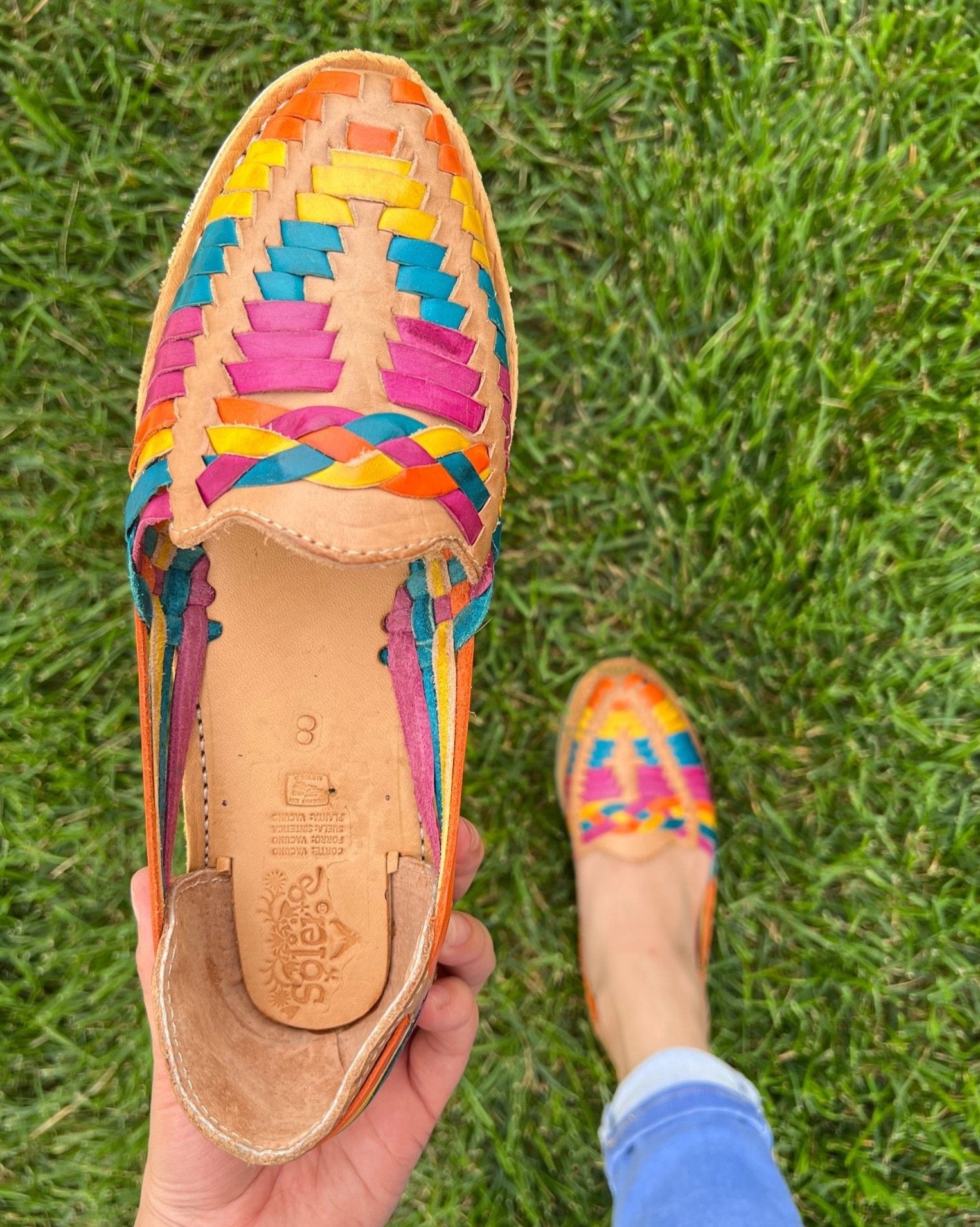 Mexican Multicolor Leather Shoes. Megan Multicolor Flats - Solei Store