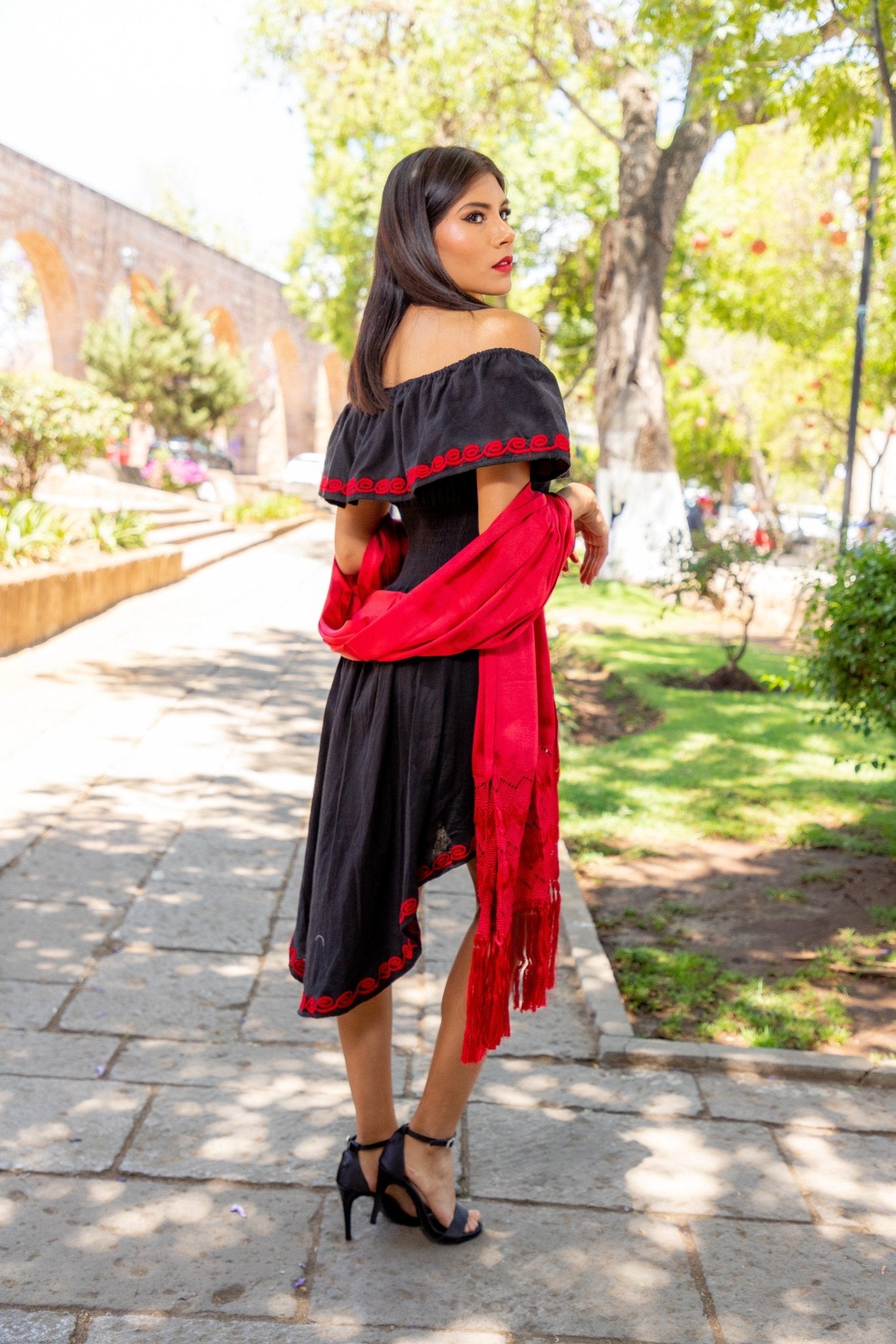 Mexican off the Shoulder Dress. Traditional Artisanal Mexican Party Dress. Rosaura Dress. - Solei Store