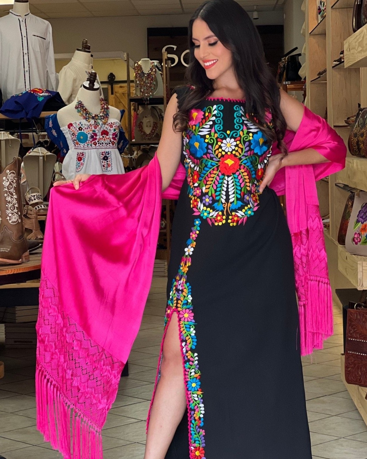 Mexican Traditional Long Dress. Julio Dress - Solei Store