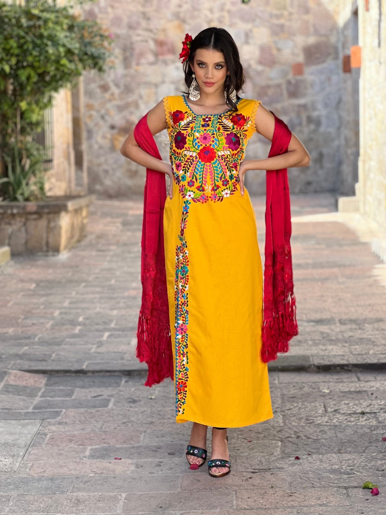Mexican Traditional Long Dress. Vestido Julia - Solei Store