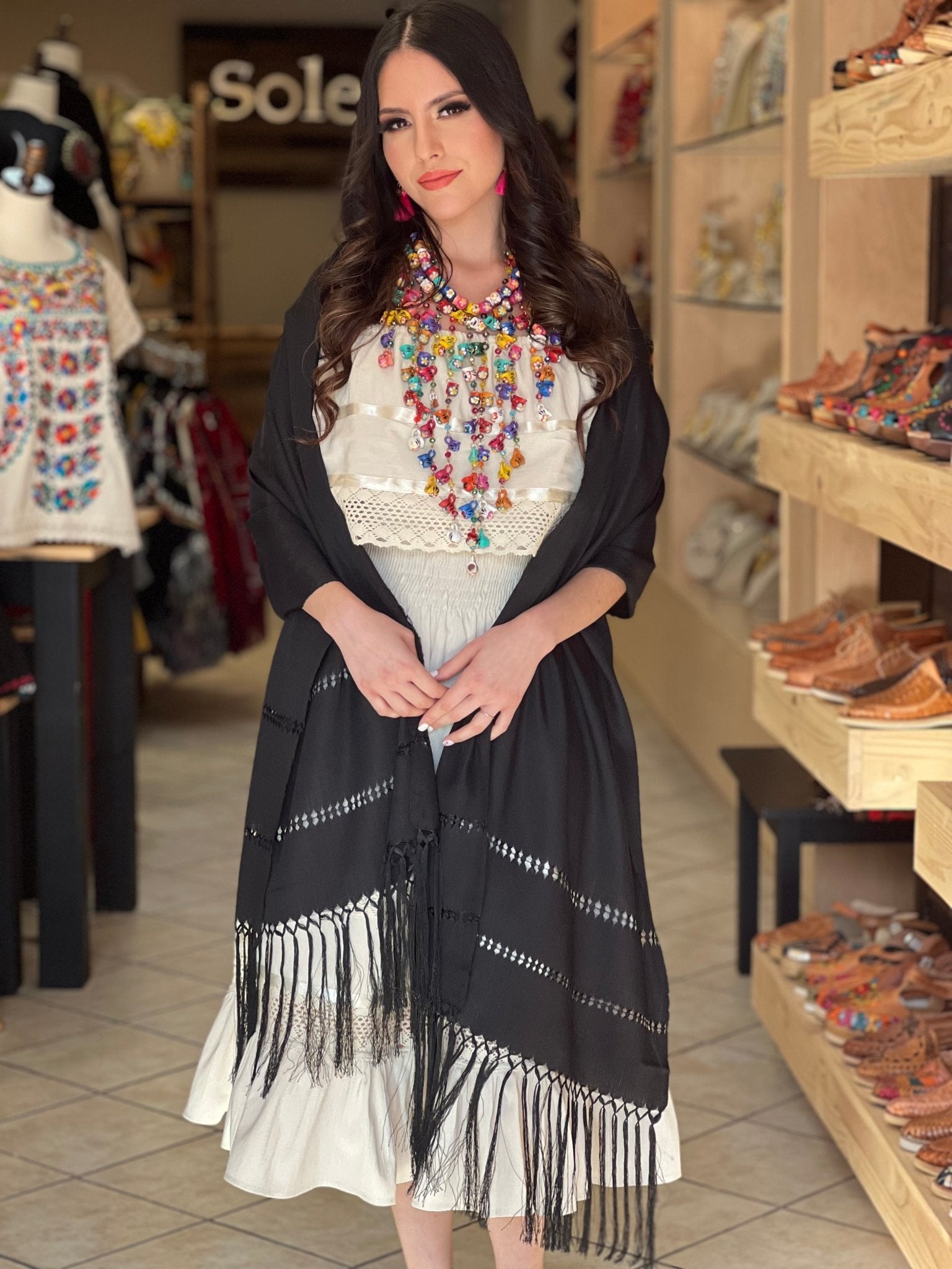 Mexican Traditional Shawl. Rebozo Tradicional - Solei Store