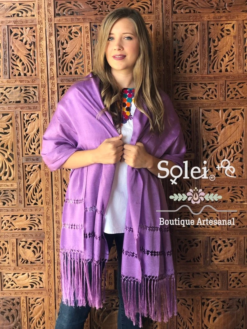 Mexican Traditional Shawl. Rebozo Tradicional - Solei Store