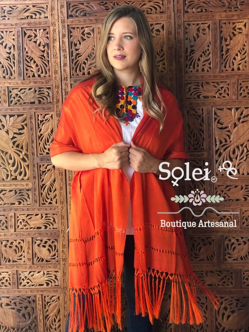 Mexican Traditional Shawl. Rebozo Tradicional - Solei Store