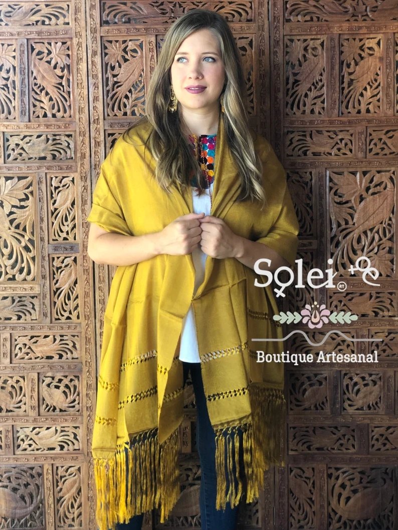 Mexican Traditional Shawl. Rebozo Tradicional - Solei Store
