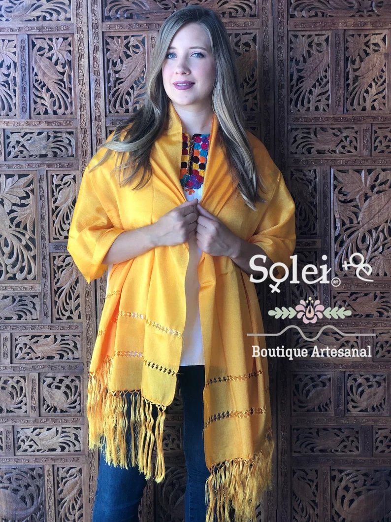 Mexican Traditional Shawl. Rebozo Tradicional - Solei Store