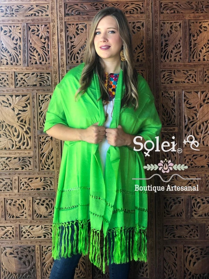 Mexican Traditional Shawl. Rebozo Tradicional - Solei Store